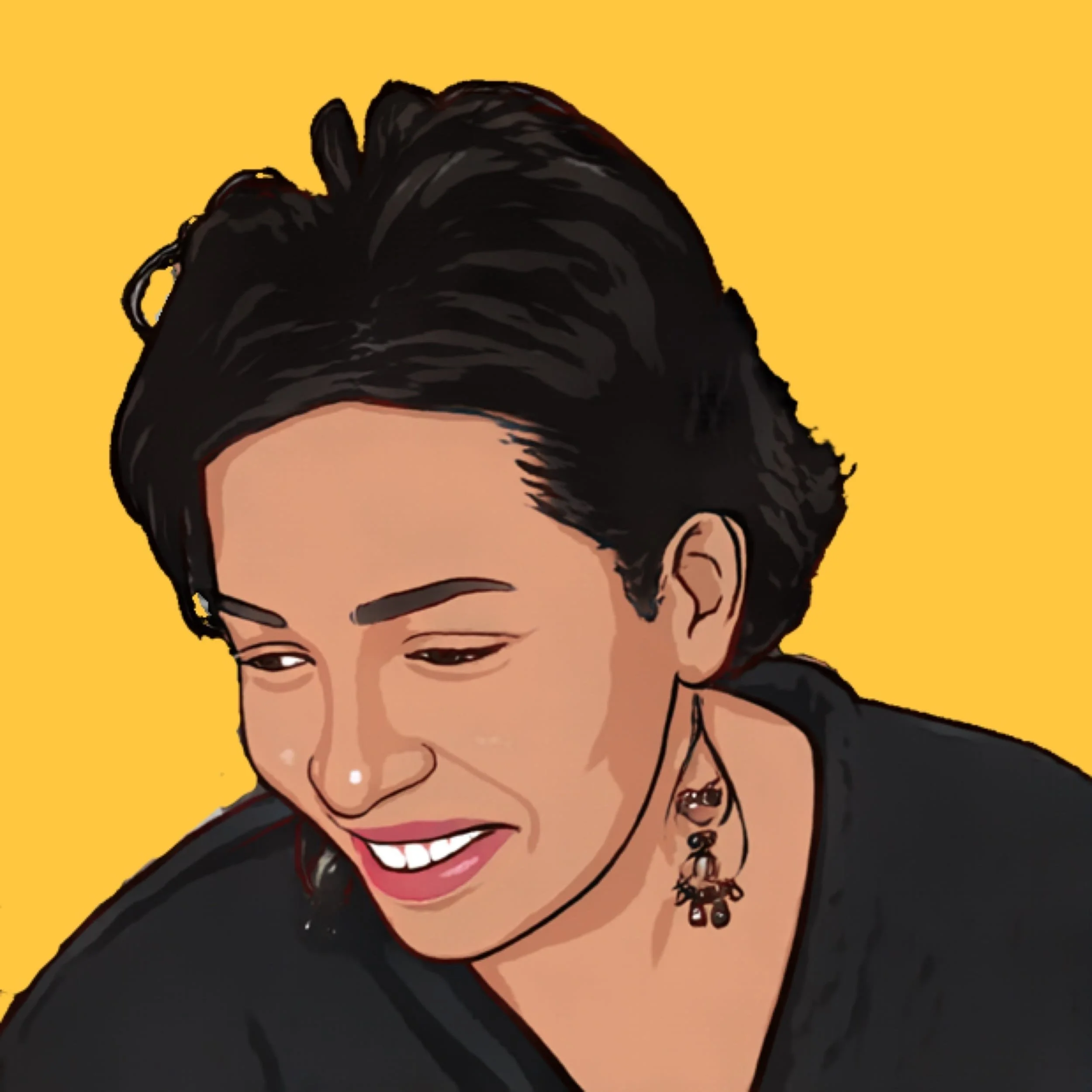 A hand-drawn image of Evelina, the namesake of Creations by Lena