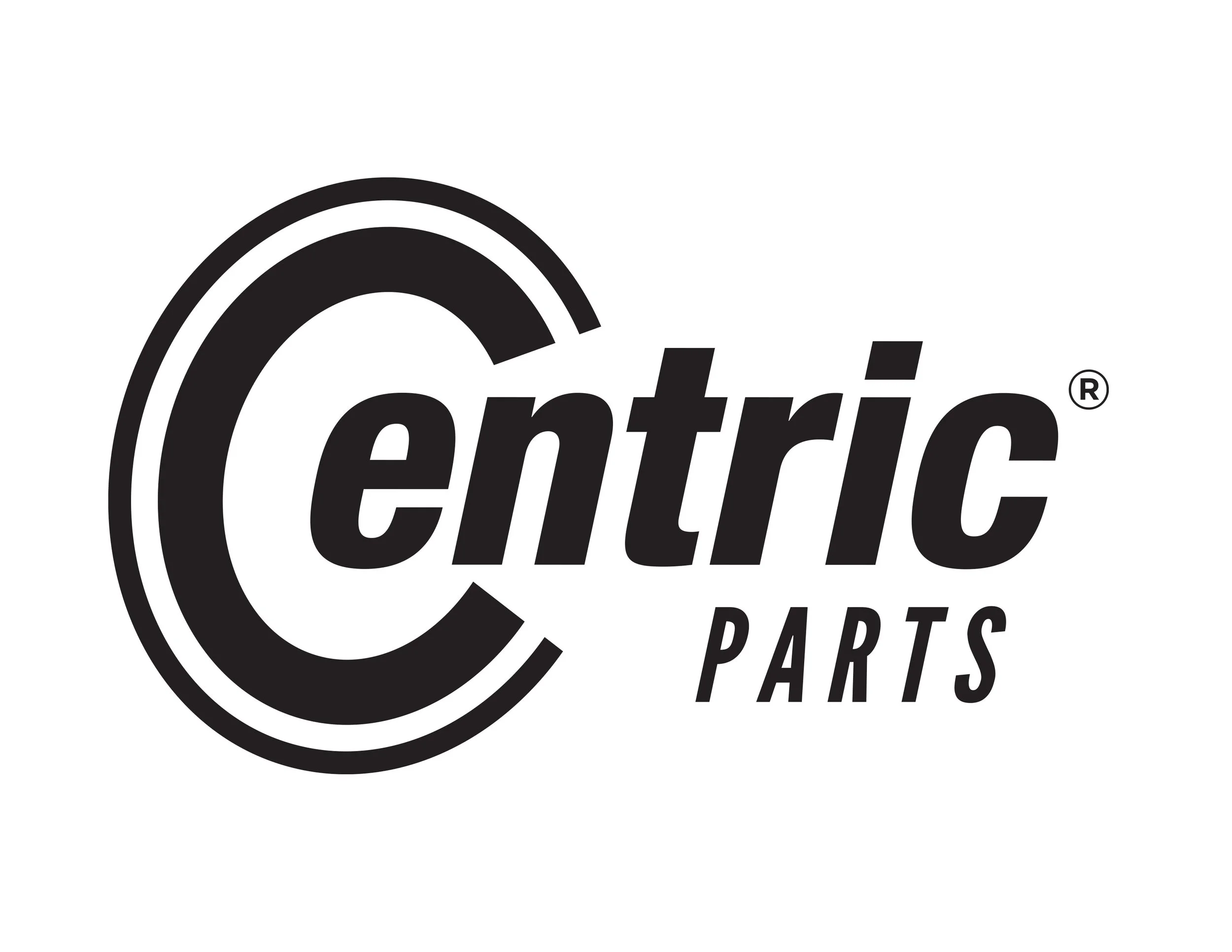 Black and white logo with the word 'Centric' inside a large circle and 'Parts' underneath.