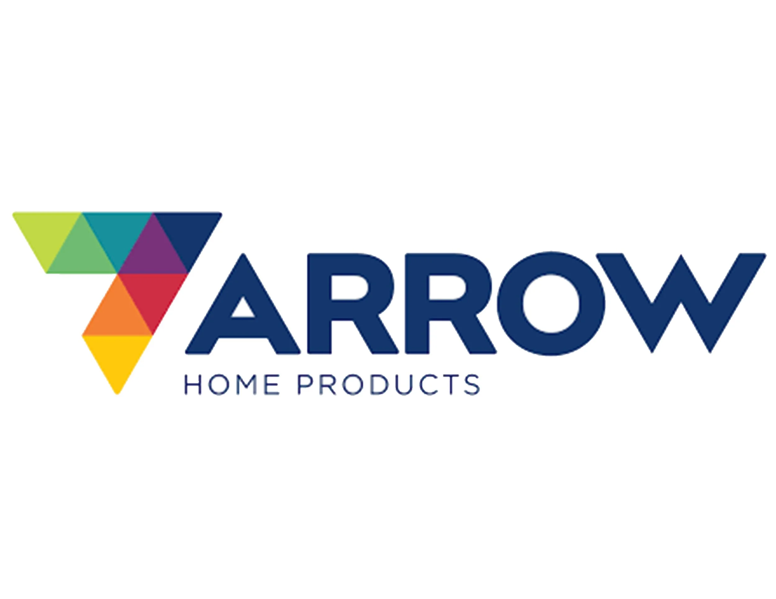 Arrow Home Products logo featuring a colorful triangle design and the text 'ARROW' in bold blue letters with 'HOME PRODUCTS' underneath.