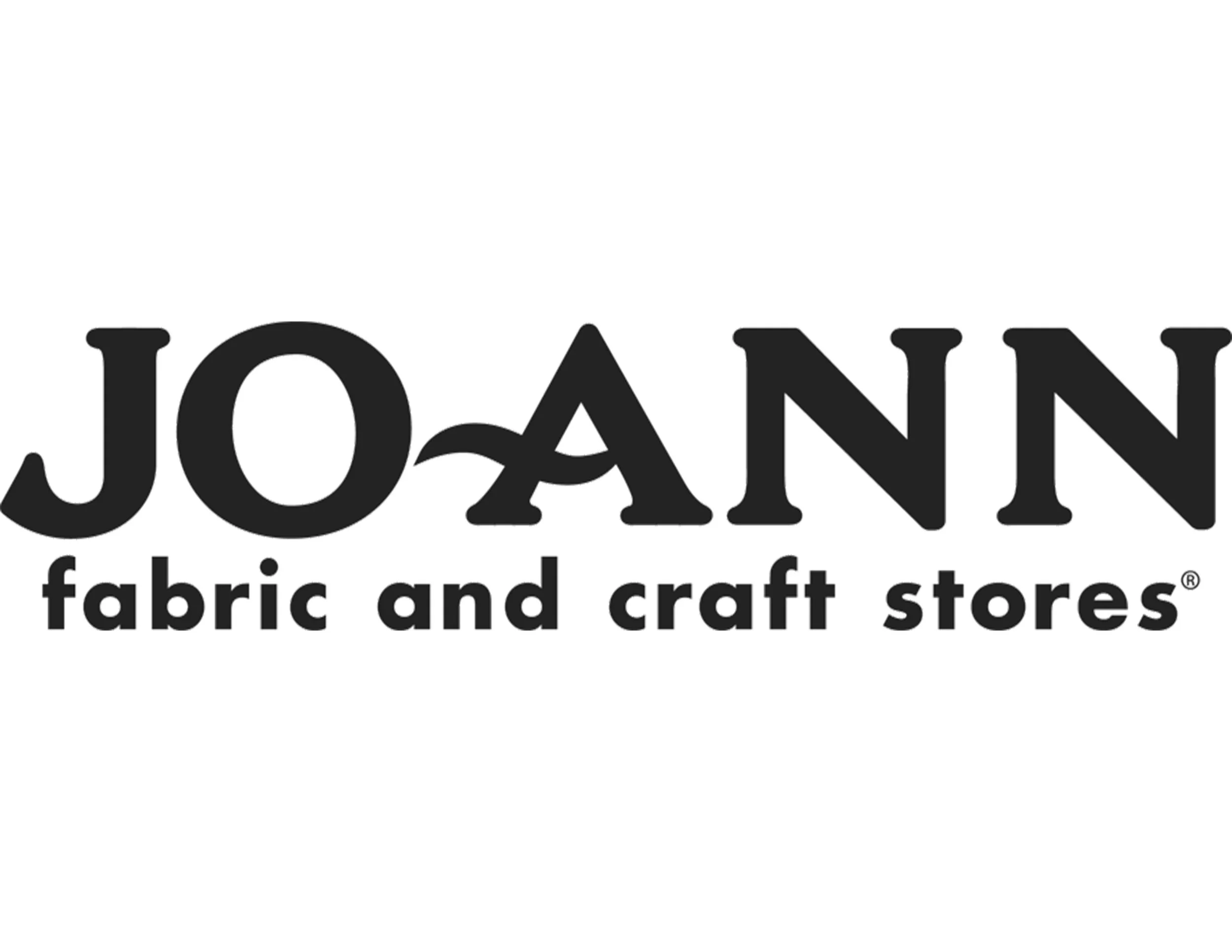 JoAnn fabric and craft stores logo in black and white.