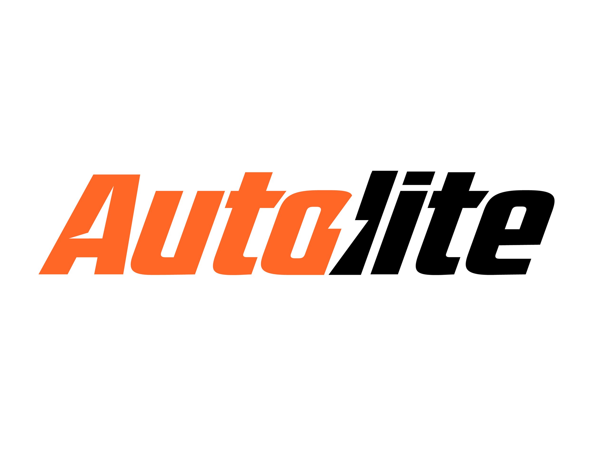 AutoLite logo with bold stylized text in orange and black on a white background.