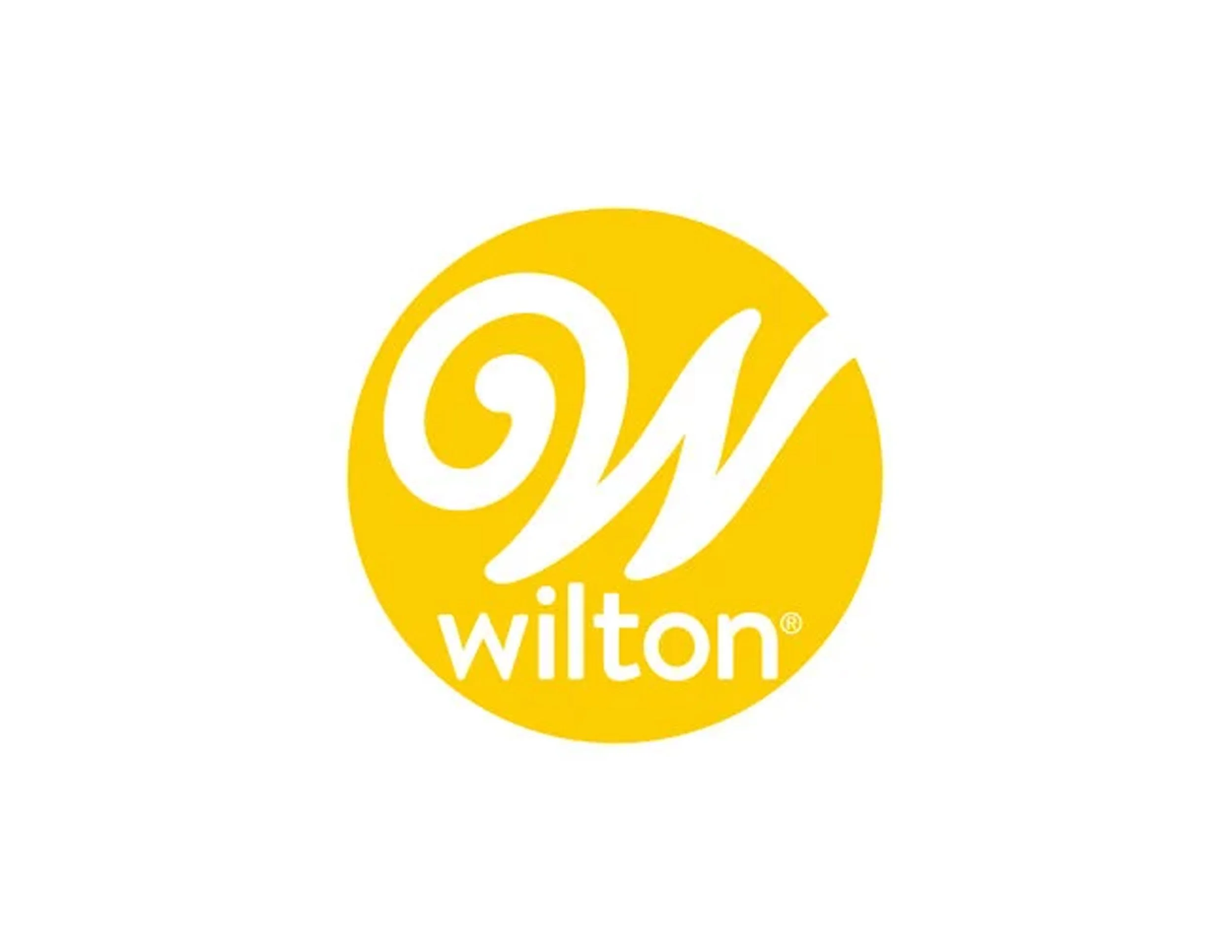 Yellow circle with a white stylized letter 'W' and the word 'Wilton' below it.