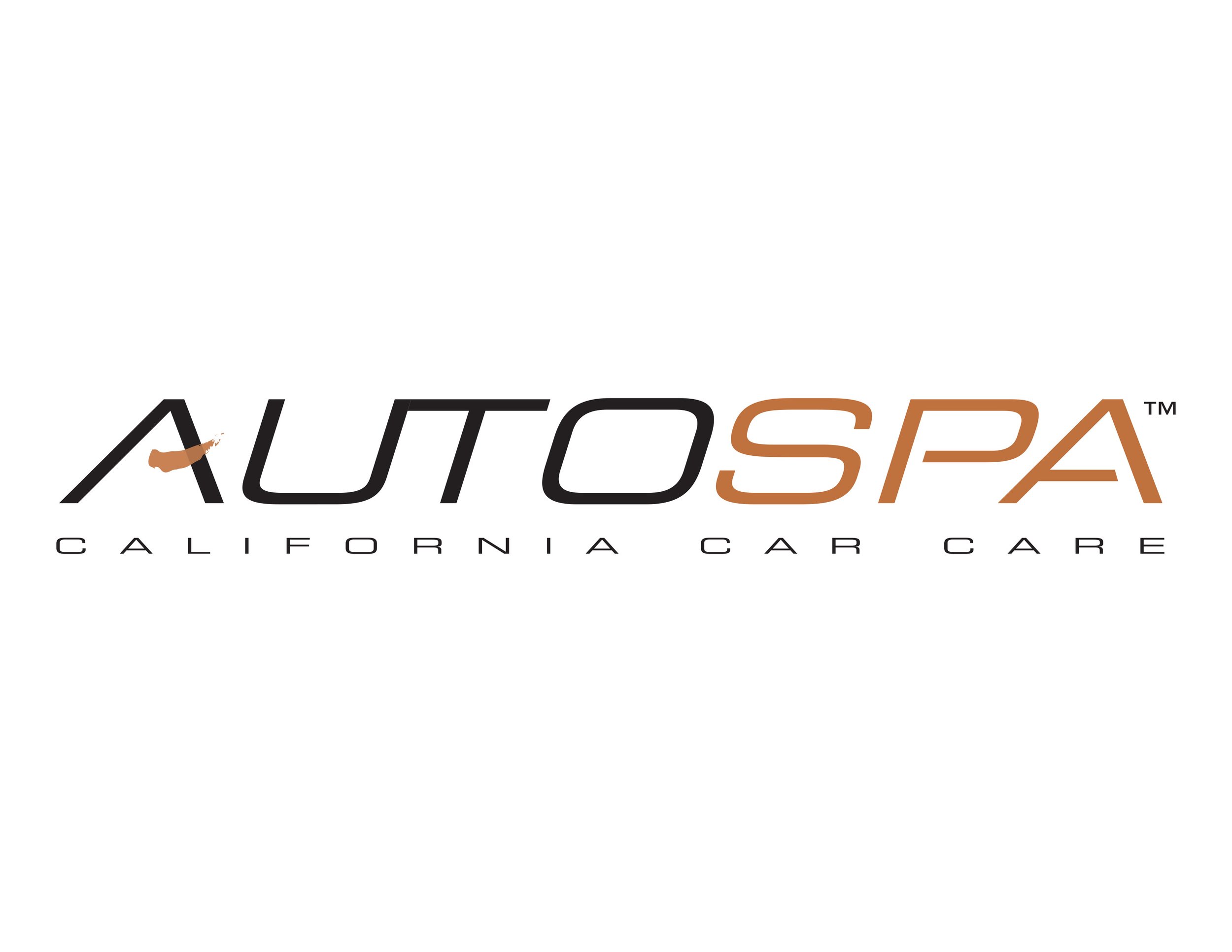 Logo for AUTOSPA California Car Care with black and brown text.