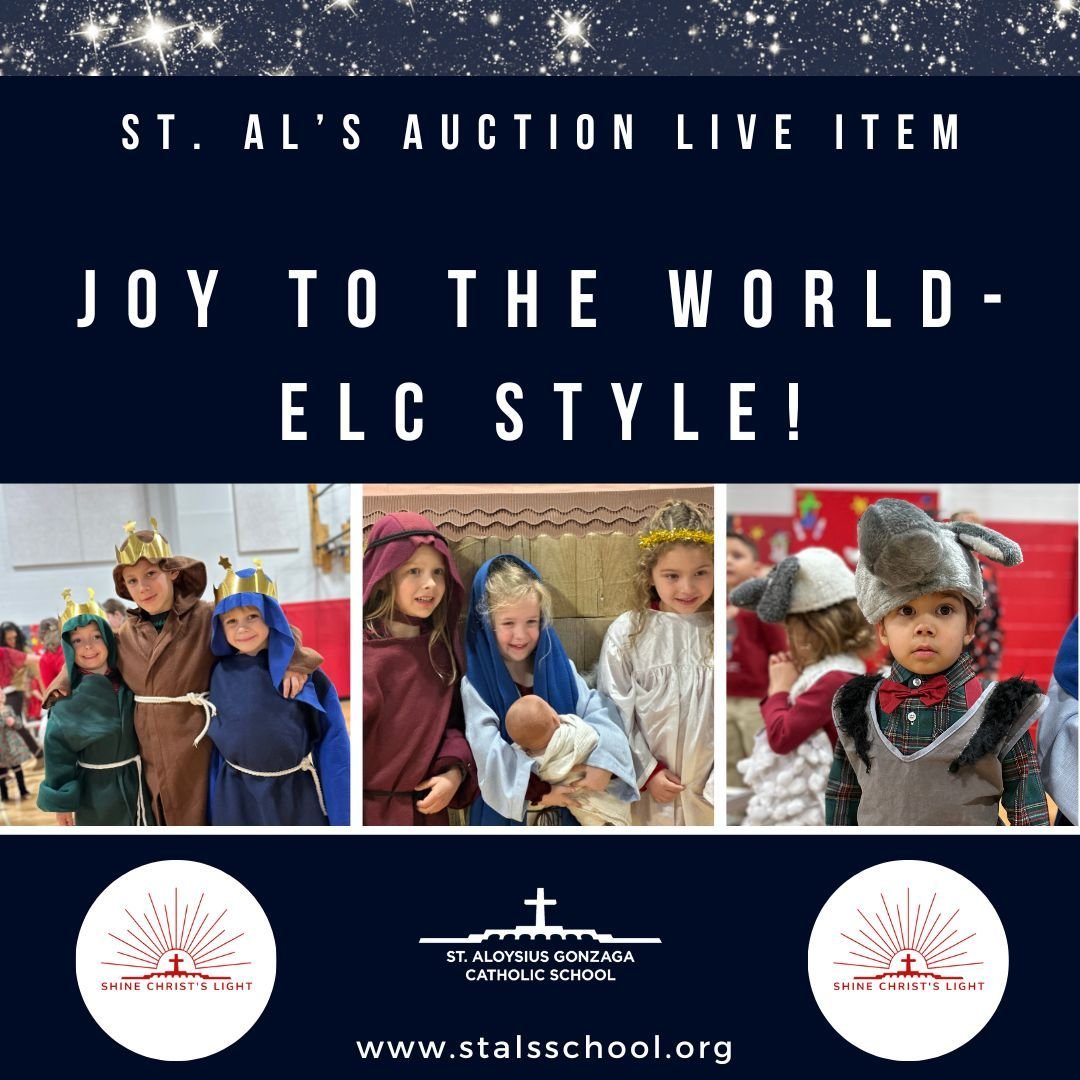 OUR 2024 ST. AL'S AUCTION IS ONLY 15 DAYS AWAY! ⁠ ⁠
⁠
For the first time in St. Al's history...This is your opportunity to be front and center for the 2024 ELC &amp; Montessori Christmas program! It's like having your very own paparazzi pass to snap 