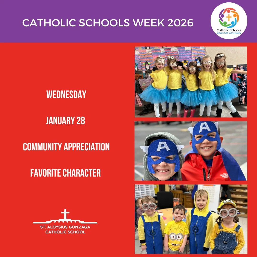 🎉 Catholic Schools Week 2026 🎉⁠
Tomorrow we celebrate Community Appreciation Day 💙🤝⁠
Students are invited to participate in Favorite Character Free Dress 🎭✨⁠
Dress up as your favorite character and join us as we celebrate the families, parish, a