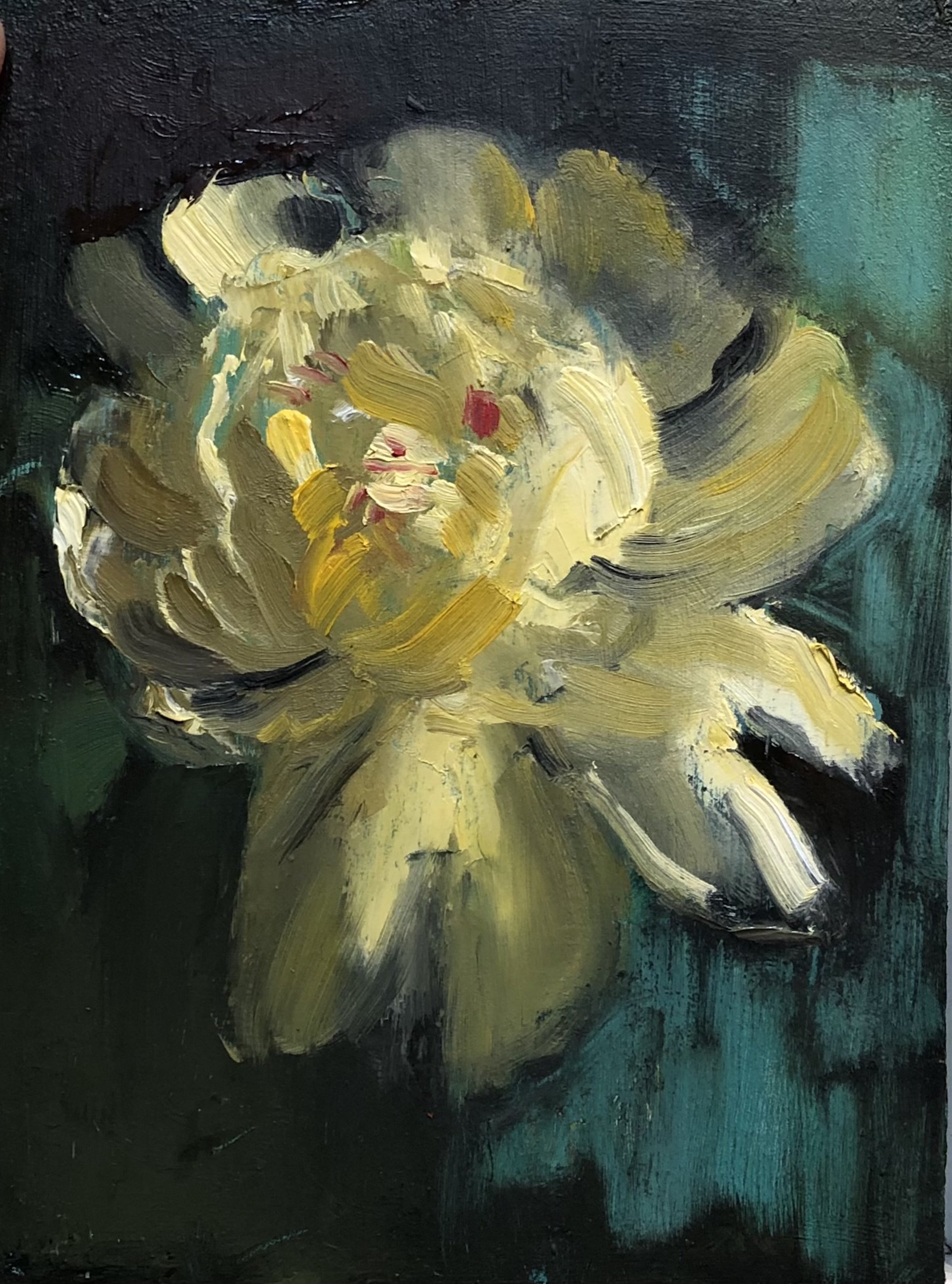 White Peony with Turquoise