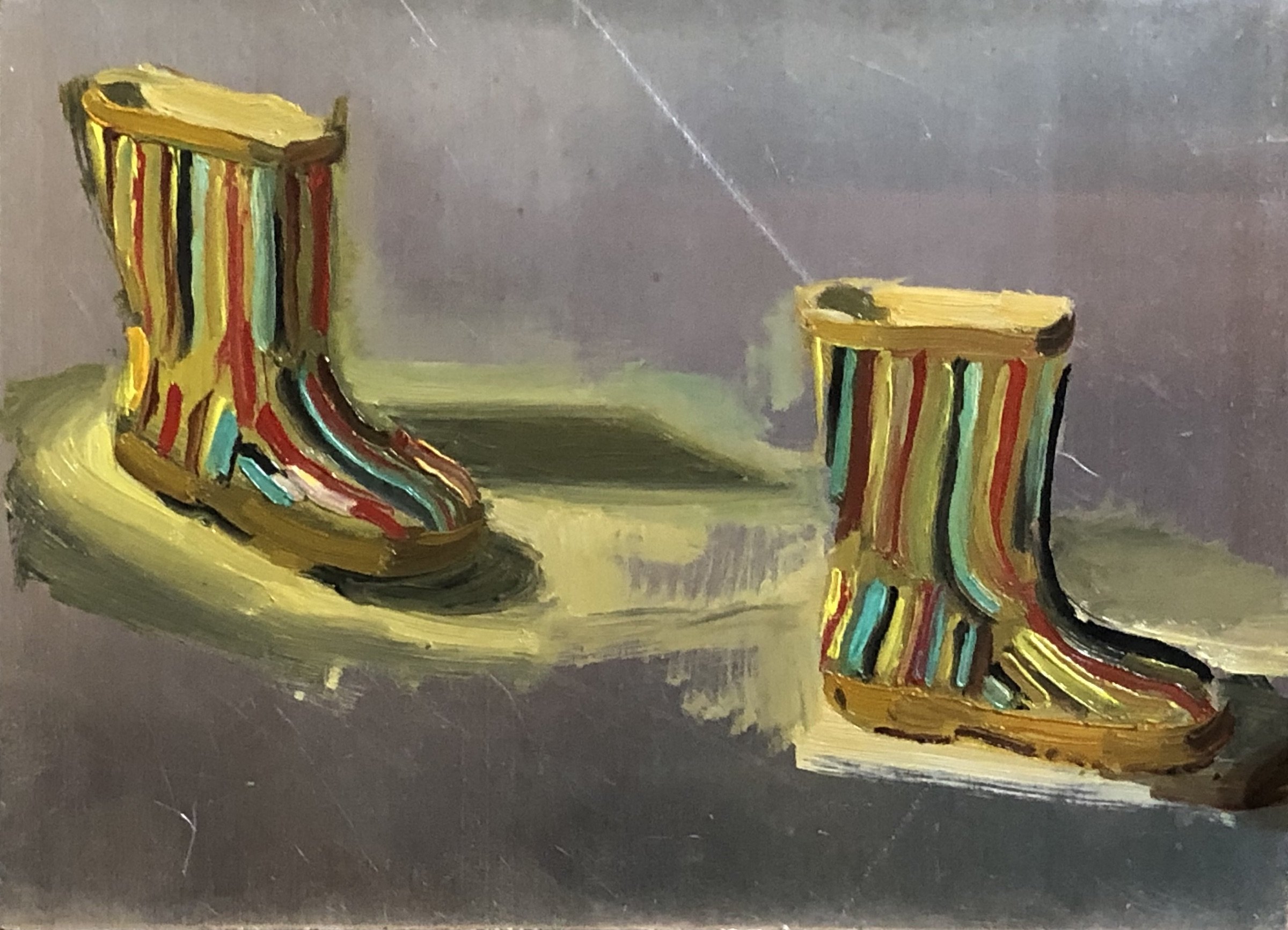 Striped Rain Boots