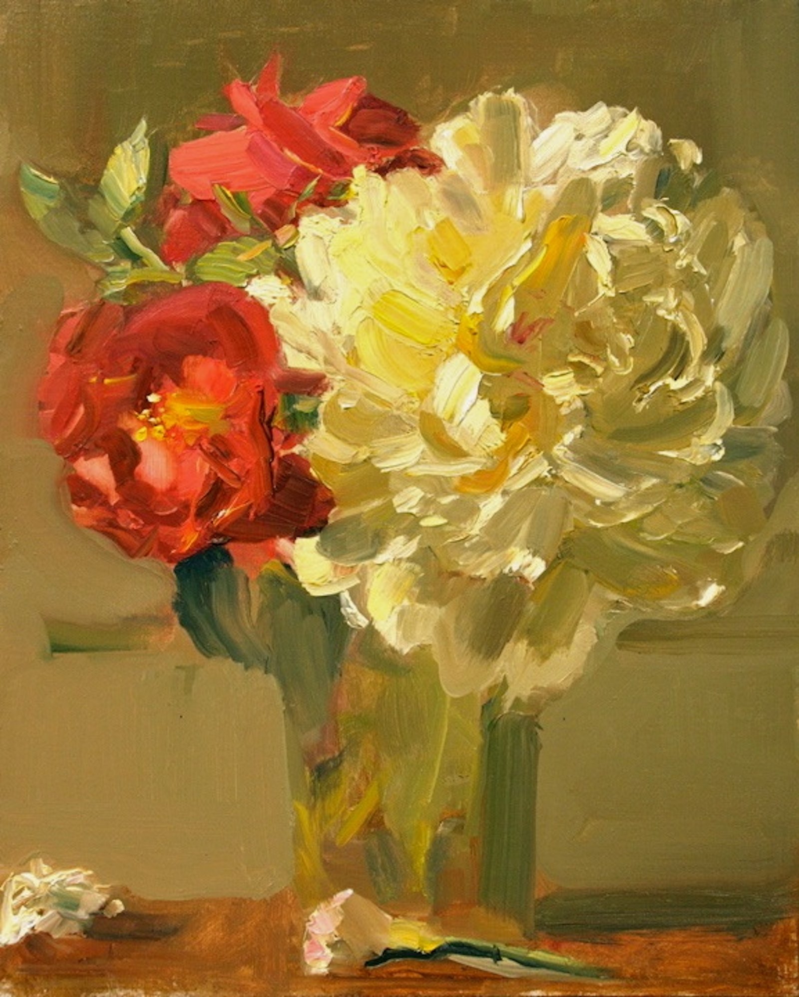 White Peony, Red Roses