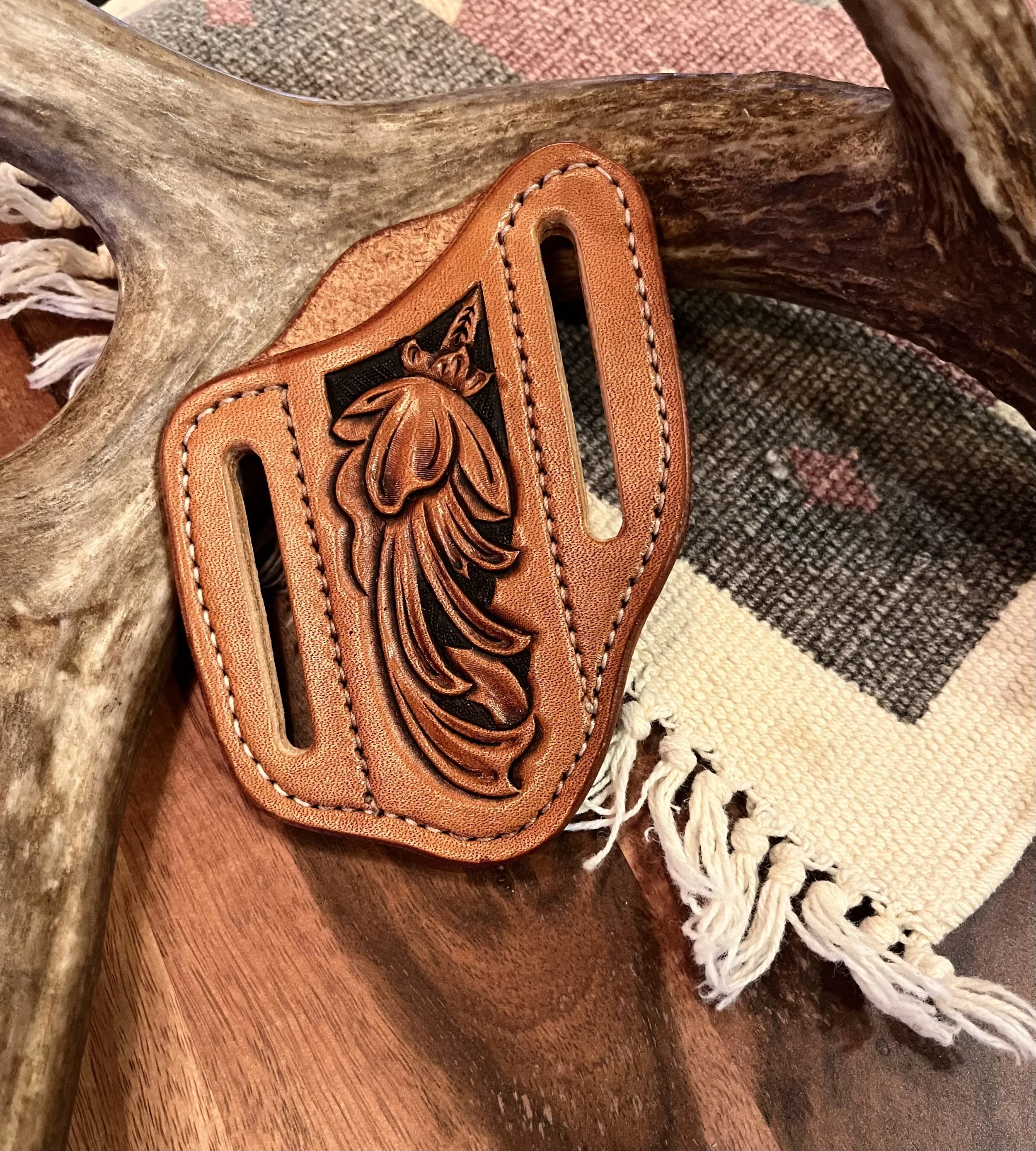 Tooled Pancake Knife Sheath