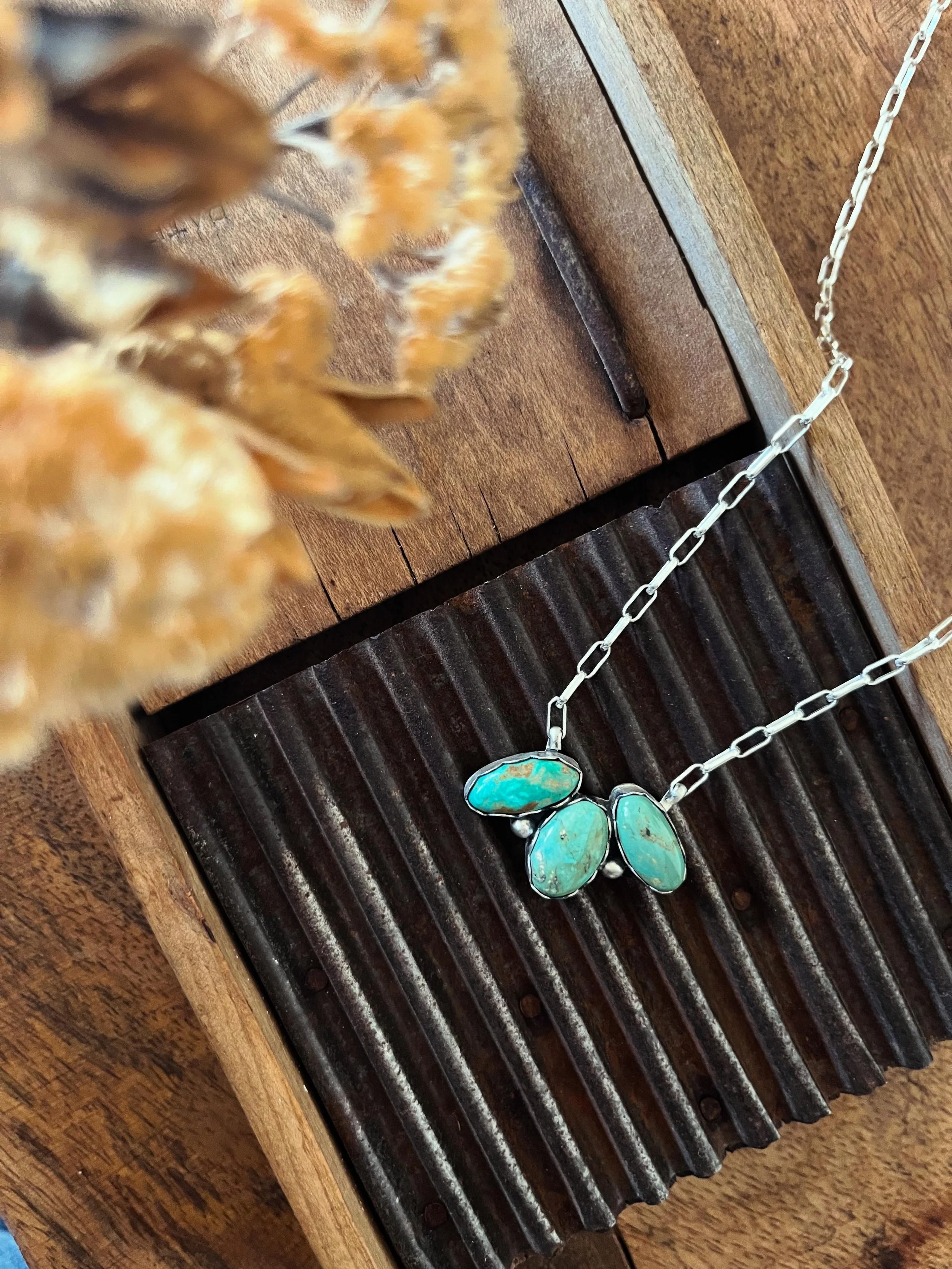 Turquoise Cluster Necklace