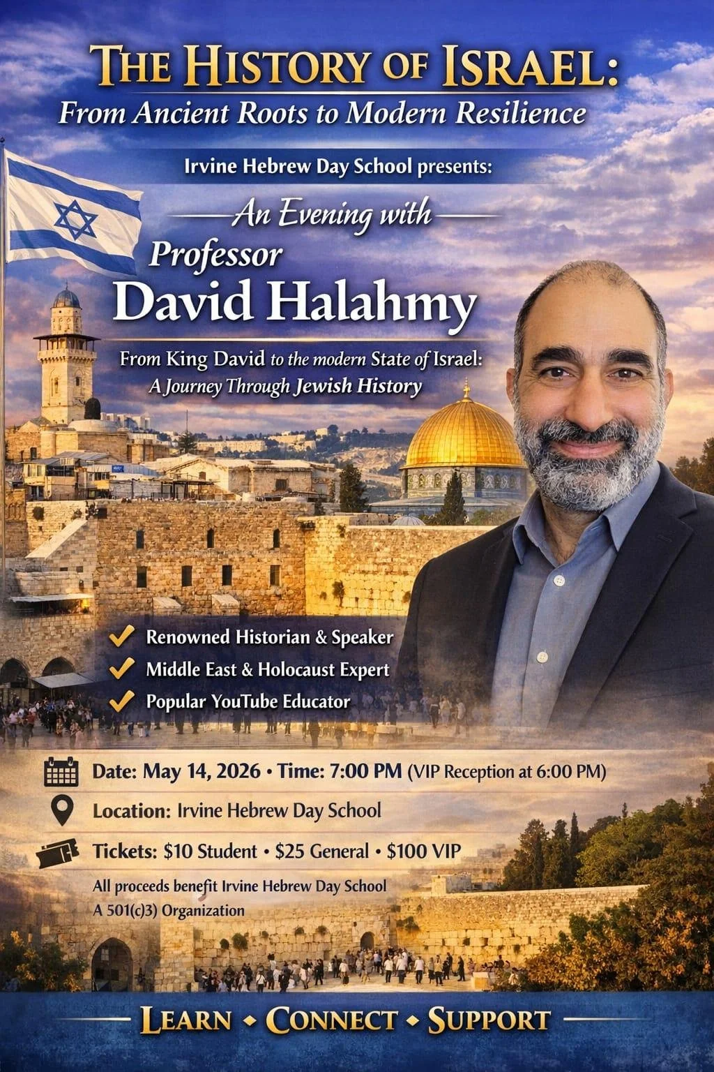 Israel: from ancient roots to modern marvels -- An evening with Professor David Halahmy
