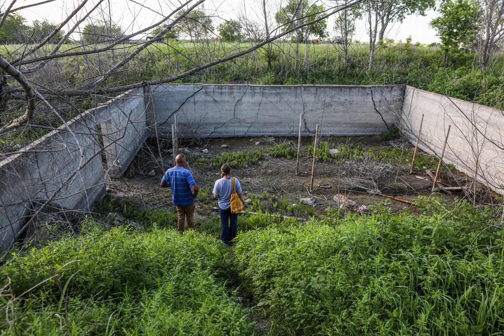 The storm shelter remenants of the Branch Davidian compound remains partially intact. 