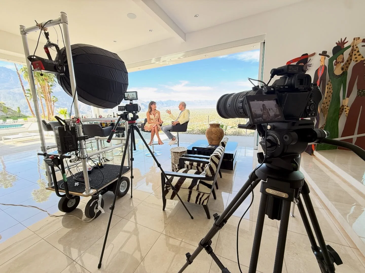 A behind the scenes photo from a recent shoot in Palm Springs for Suzanne Organics at the former home of Suzanne Somers. 

It&rsquo;s a beautiful home, and filming here was a real treat and an honor.