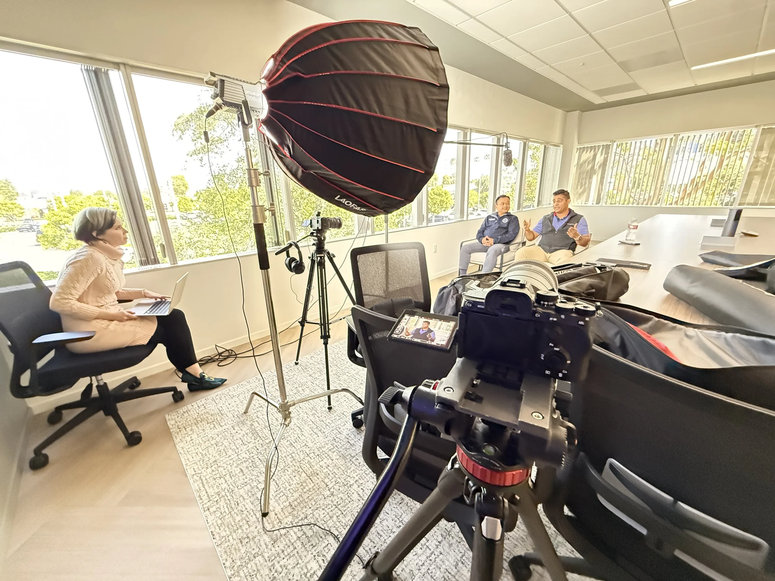 How to Get a Professional Two Camera CEO Interview When the Location Works Against You