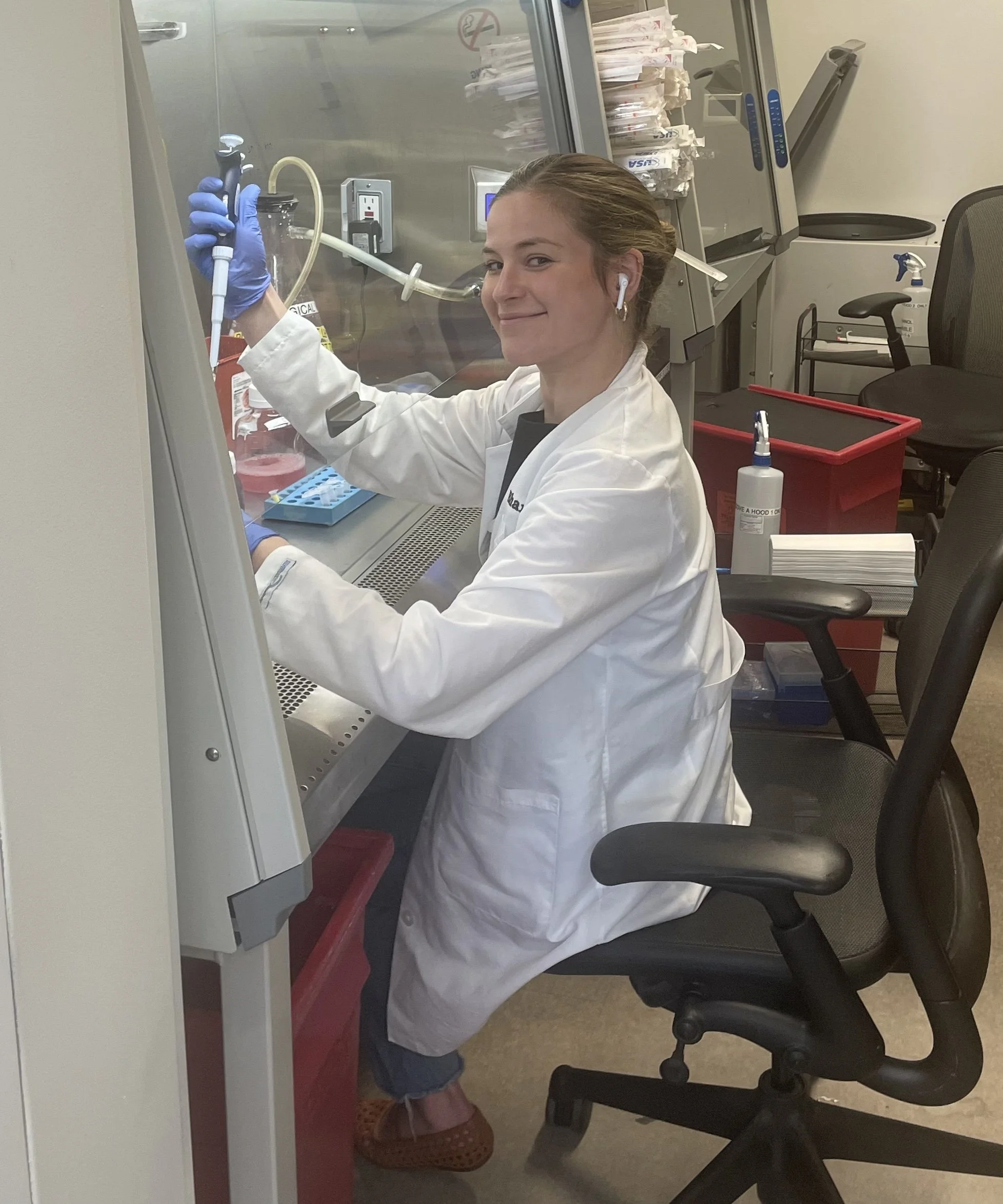 Laura showcasing her pipetting skills