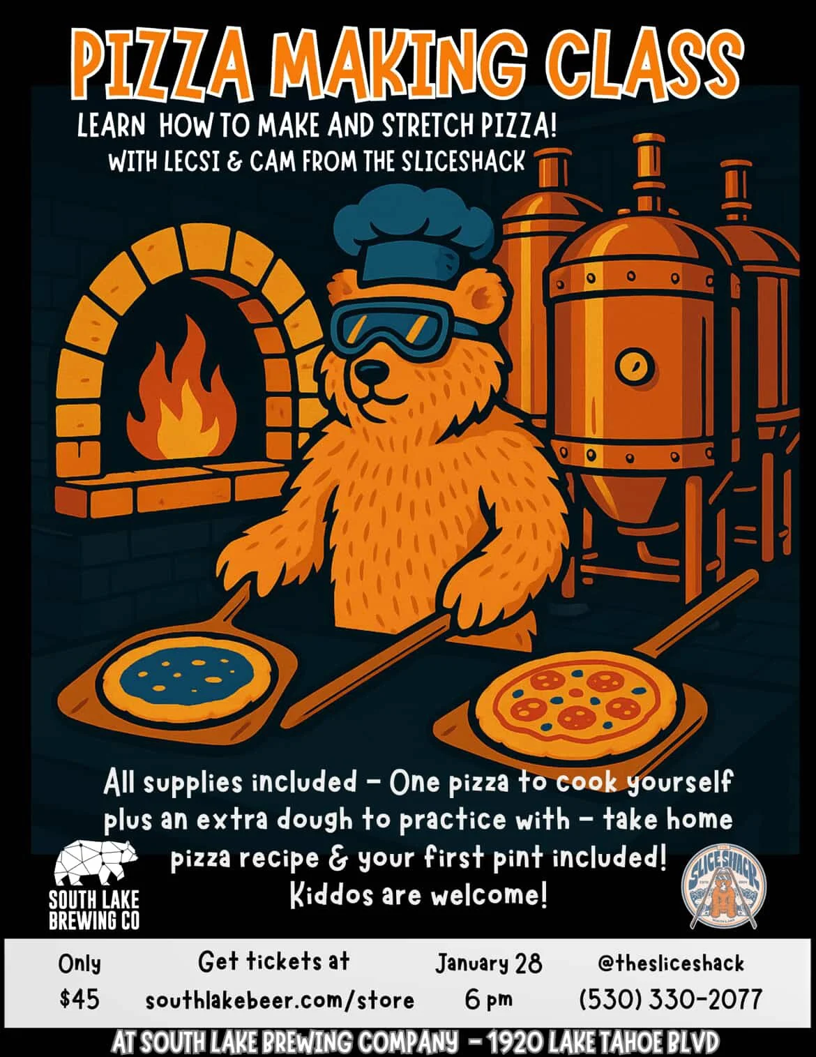 Pizza Making Class. Learn how to make and stretch pizza!