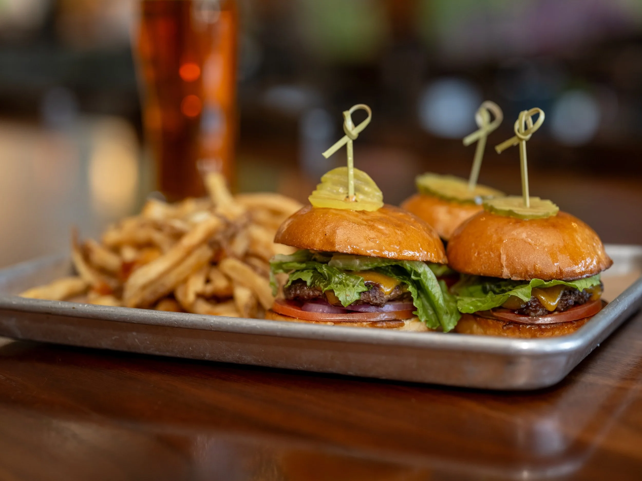 3 beef sliders with fries