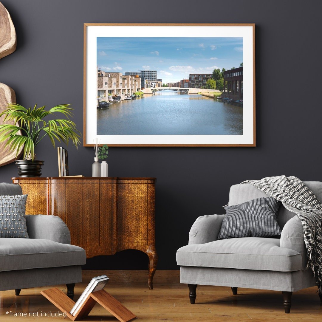 Wall art - Canal in Amsterdam Ijburg poster