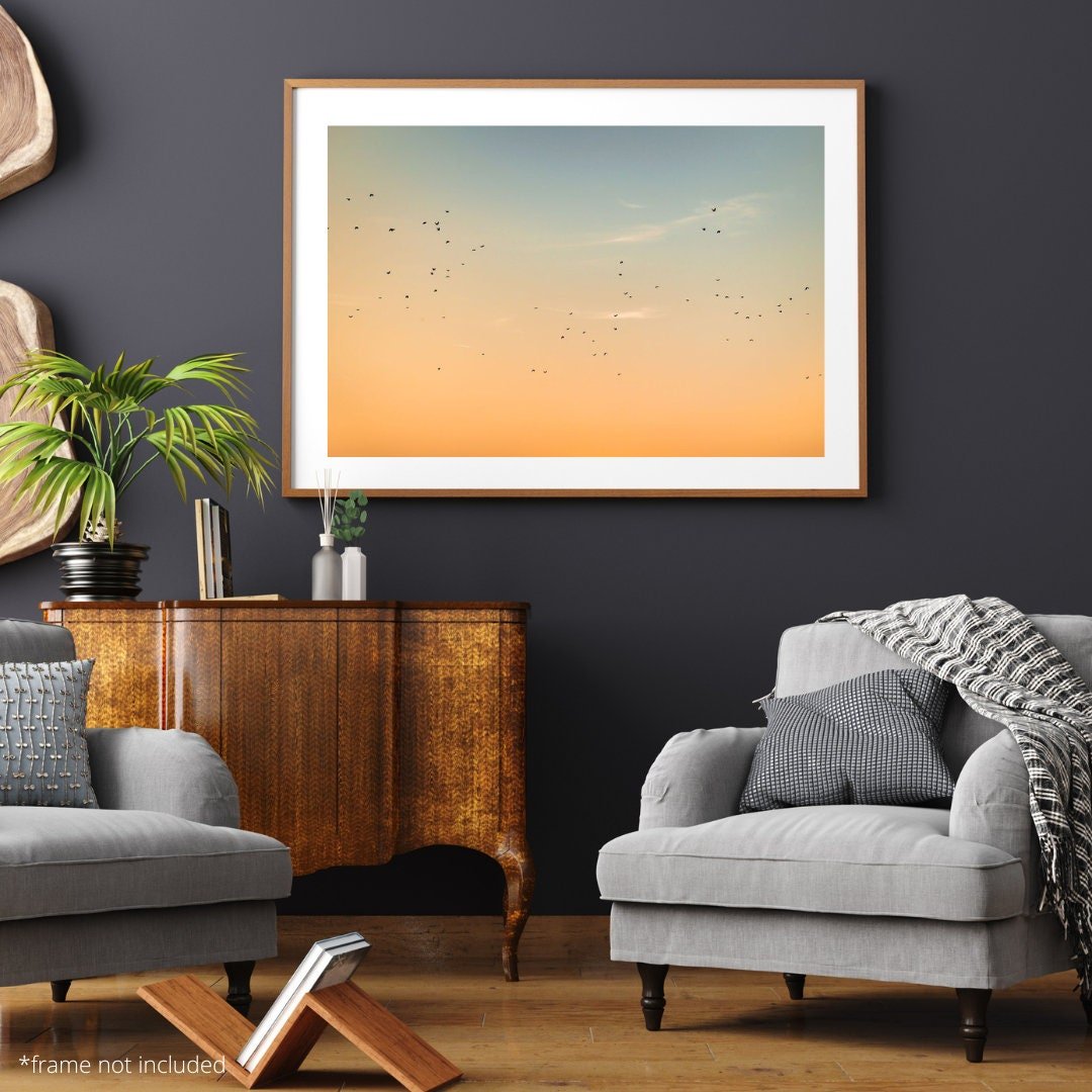 Wall art - Birds in the sunset sky poster