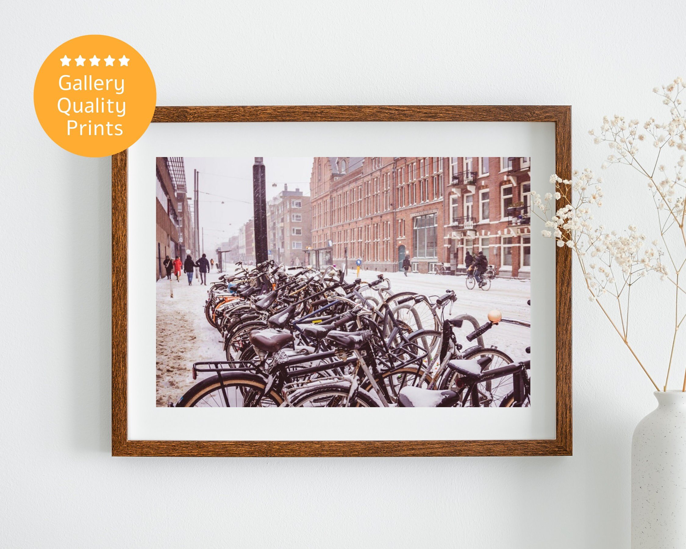 Wall art - Snowy winter in Amsterdam poster, Netherlands