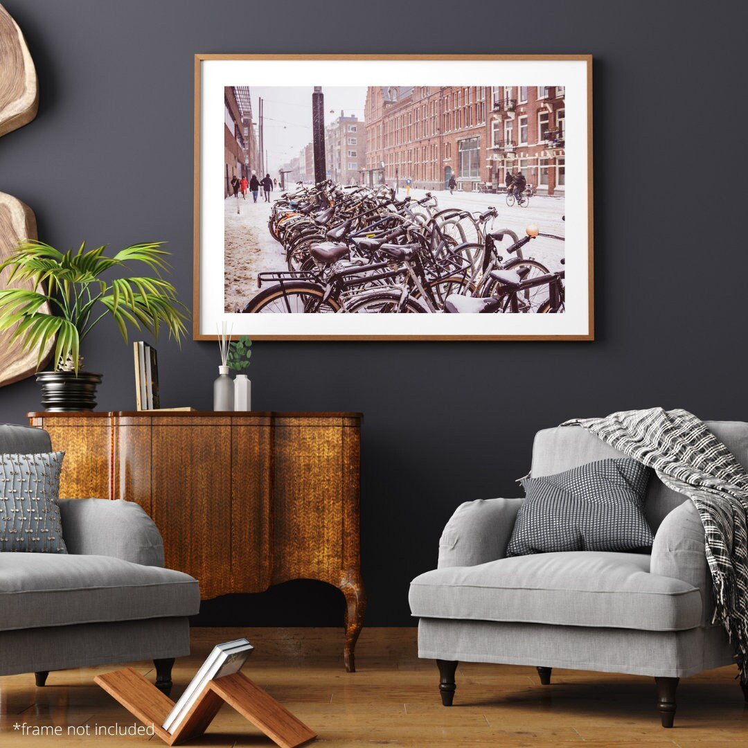 Wall art - Snowy winter in Amsterdam poster, Netherlands