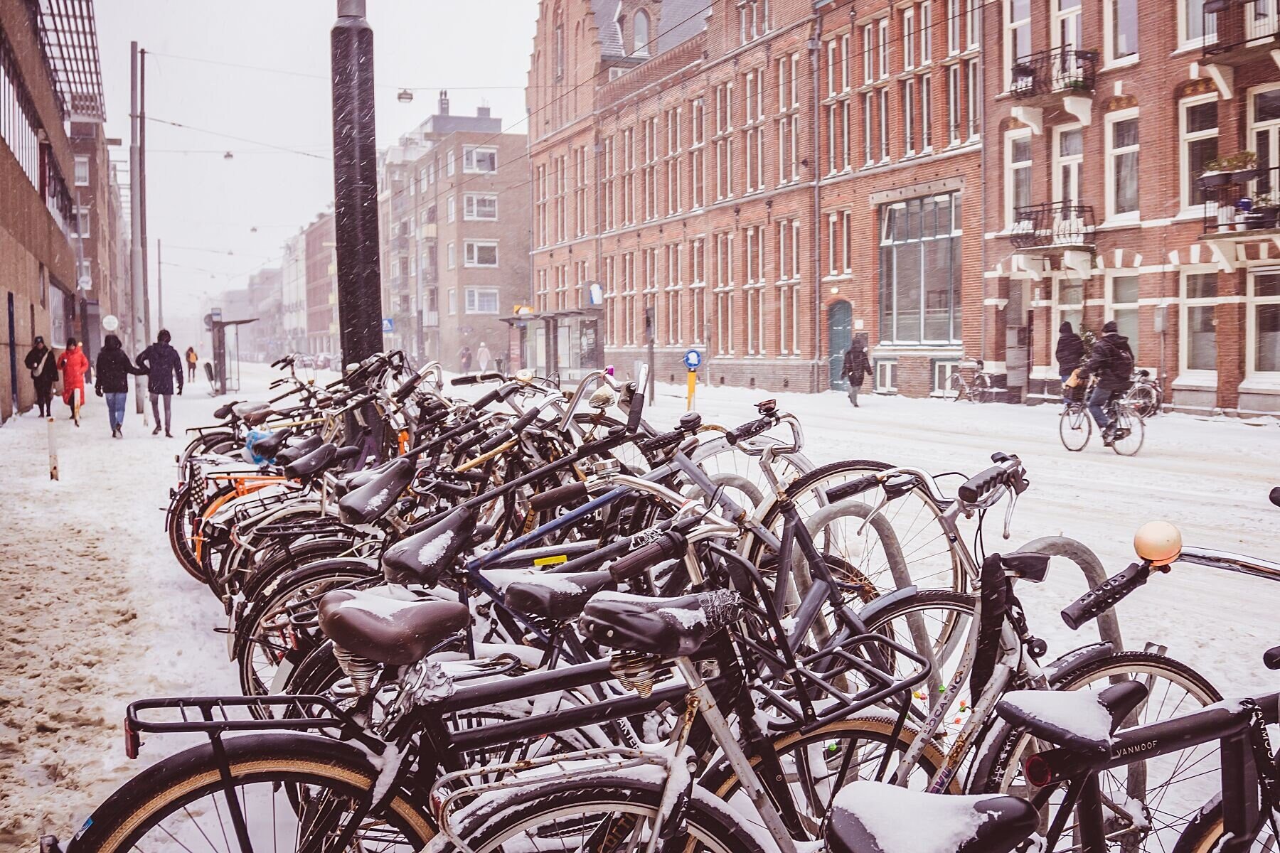 Wall art - Snowy winter in Amsterdam poster, Netherlands