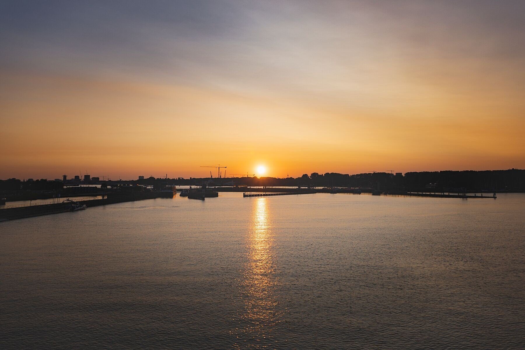 Wall art - Sunset over a canal in Amsterdam