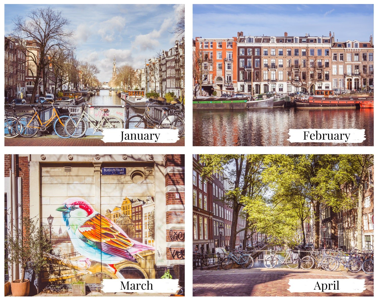 Amsterdam wall calendar 2025 | Netherlands calendar featuring beautiful canal views | Ideal birthday calendar and wall planner | Perfect home or office decor