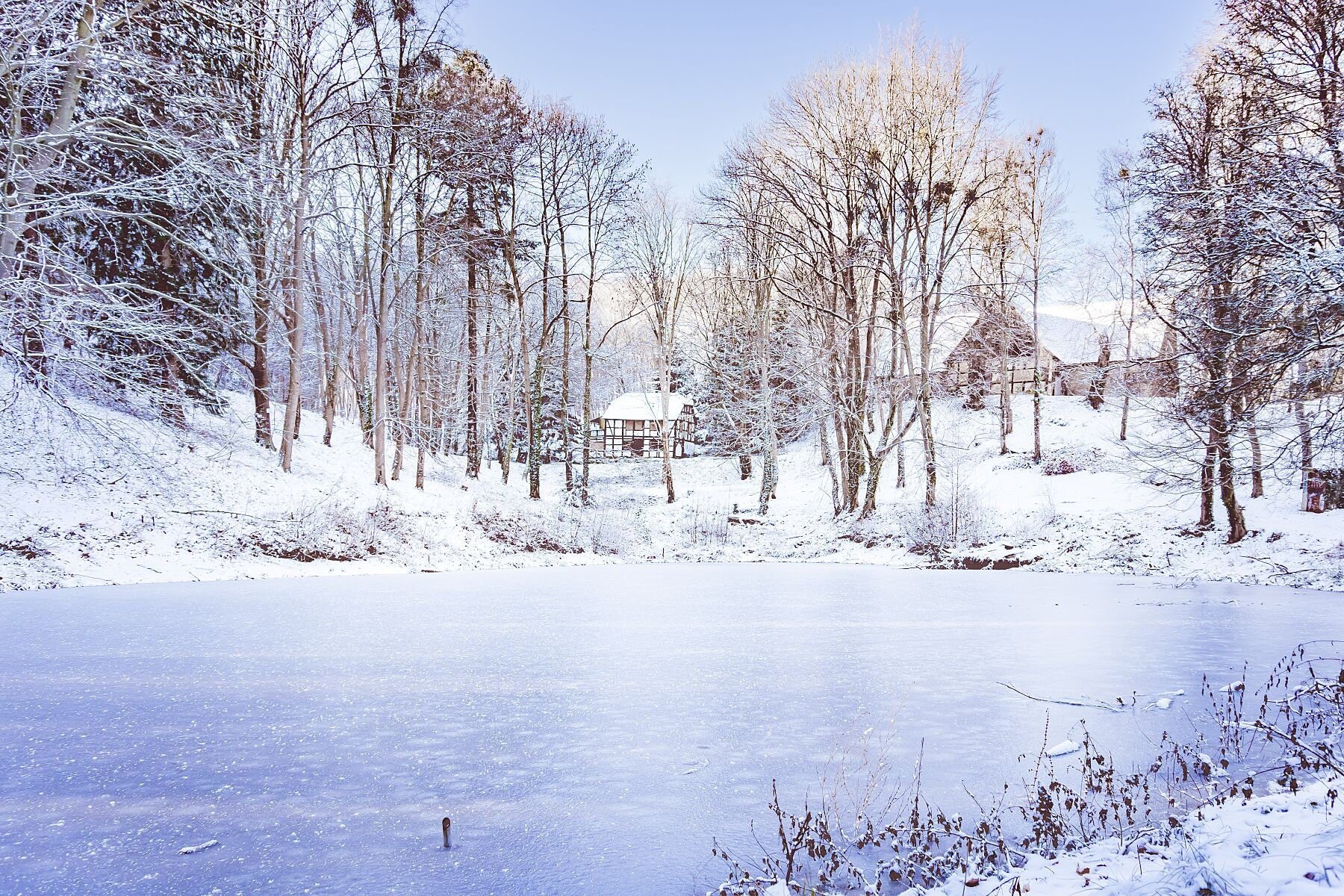 Wall art - Winter landscape in Germany, Harz mountains, Blankenburg