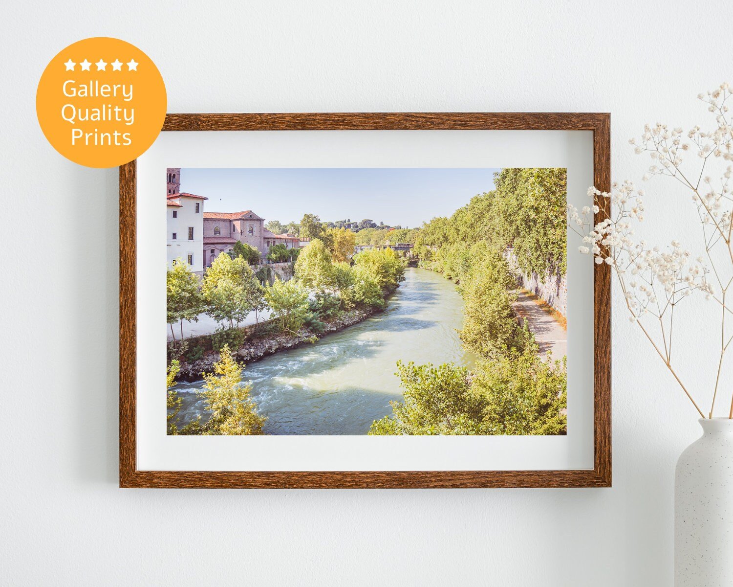 Wall art - Rome travel poster, Italy, Tiber river