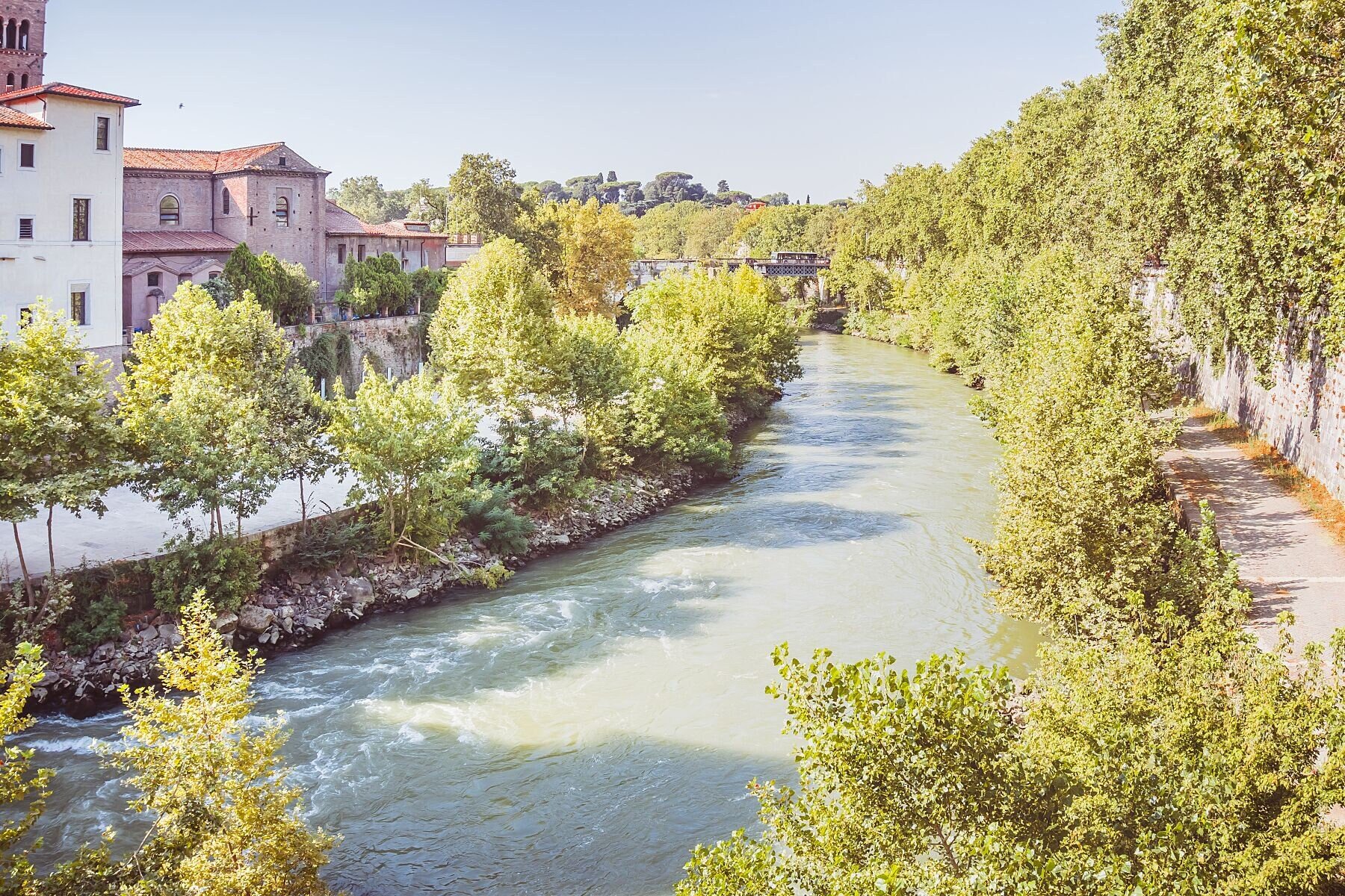Wall art - Rome travel poster, Italy, Tiber river