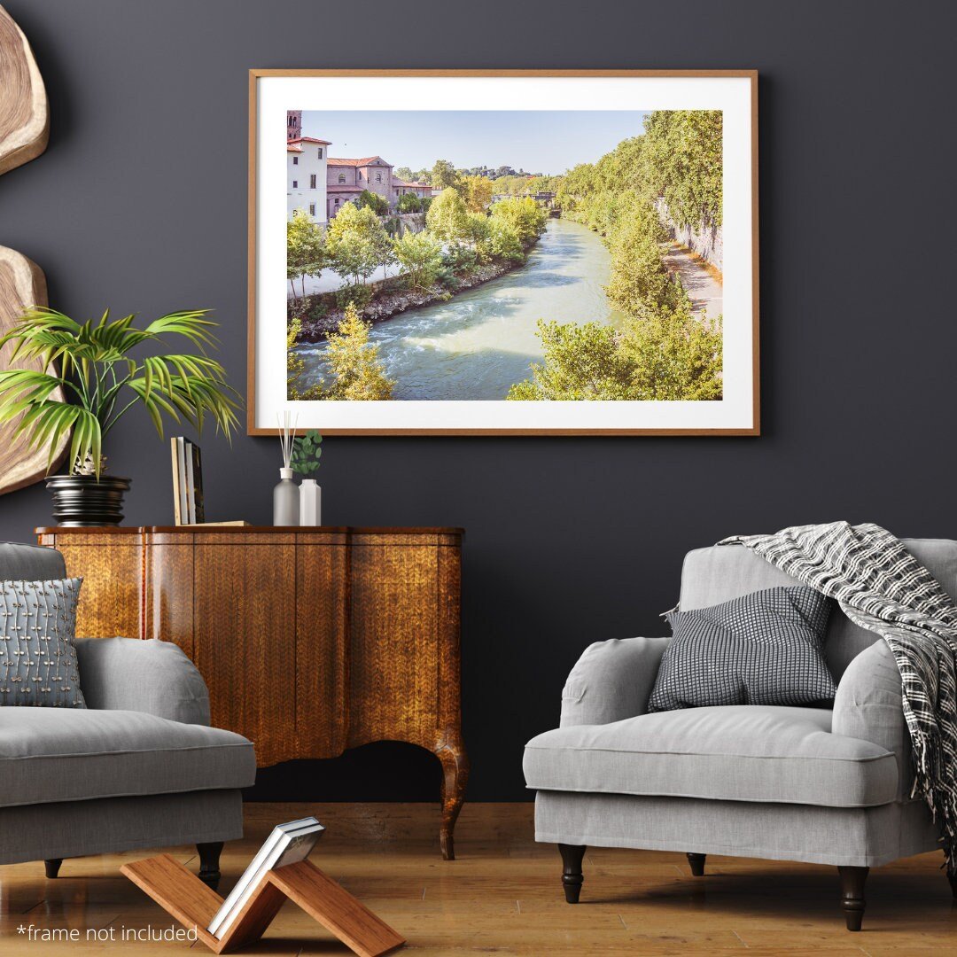 Wall art - Rome travel poster, Italy, Tiber river