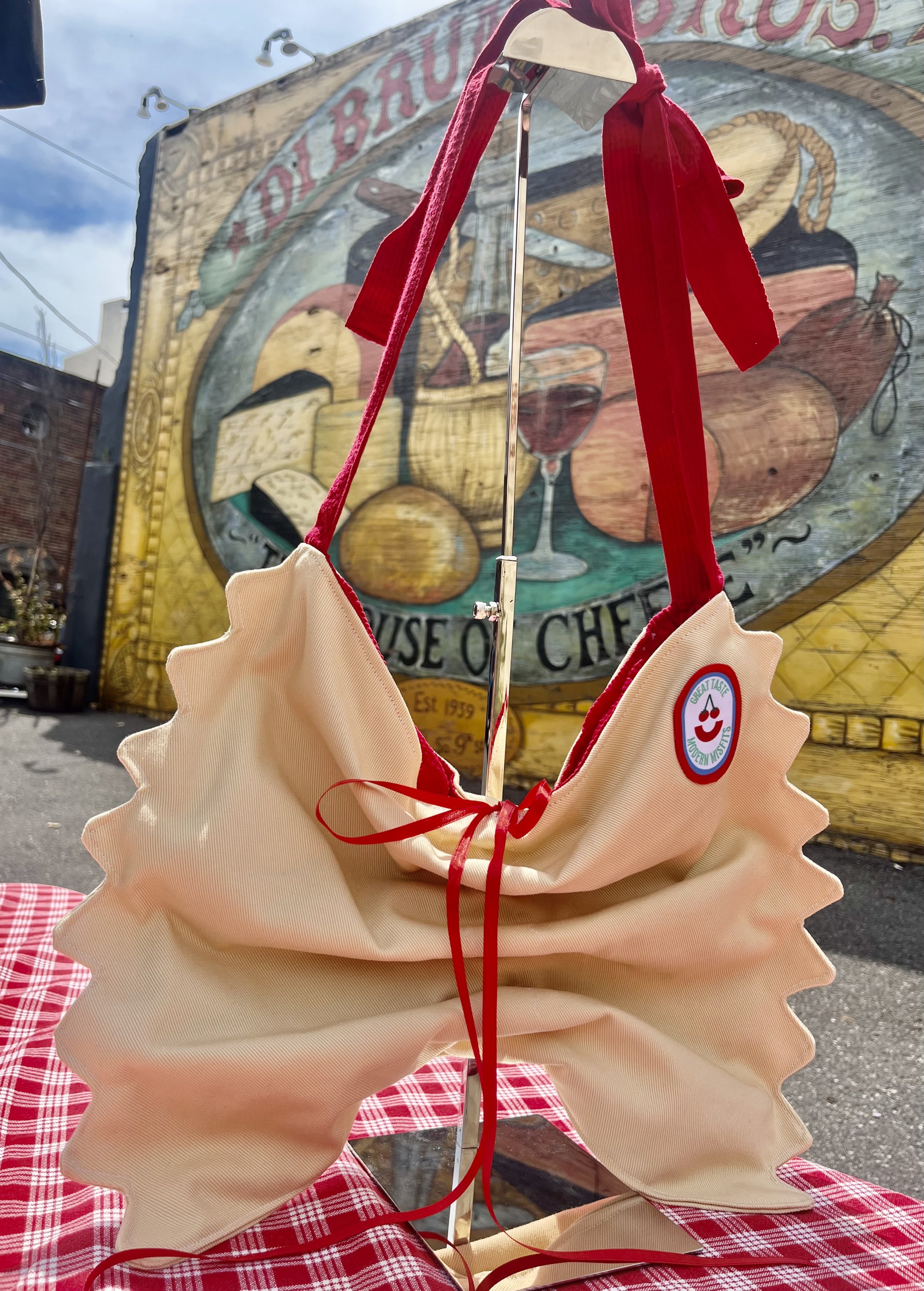 Bow tie noodle shaped bag