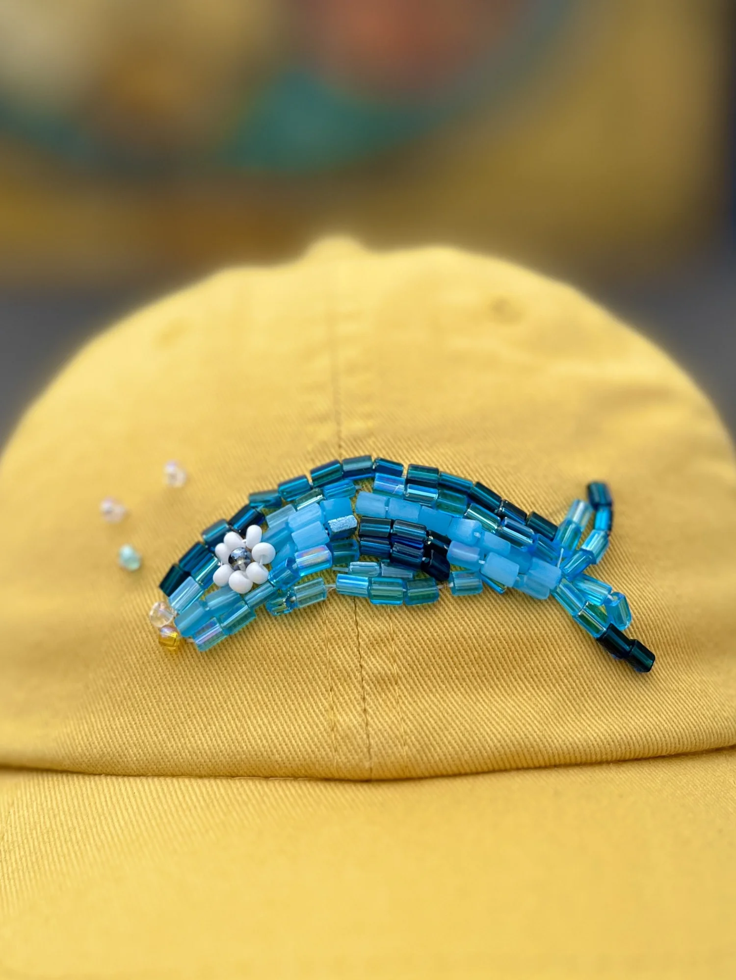 BLUE FISH Beaded Baseball Hat — Modern Misfits display picture 3