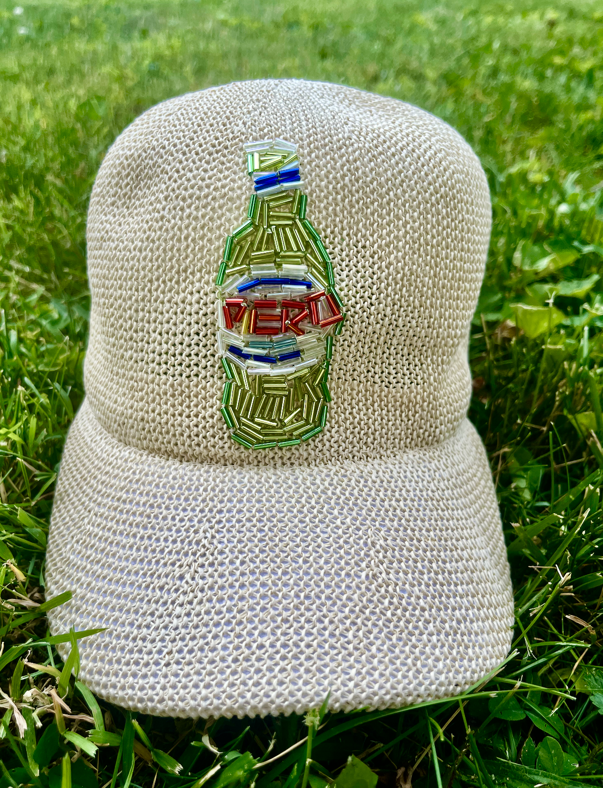 Peroni Beaded Raffia Dad Hat