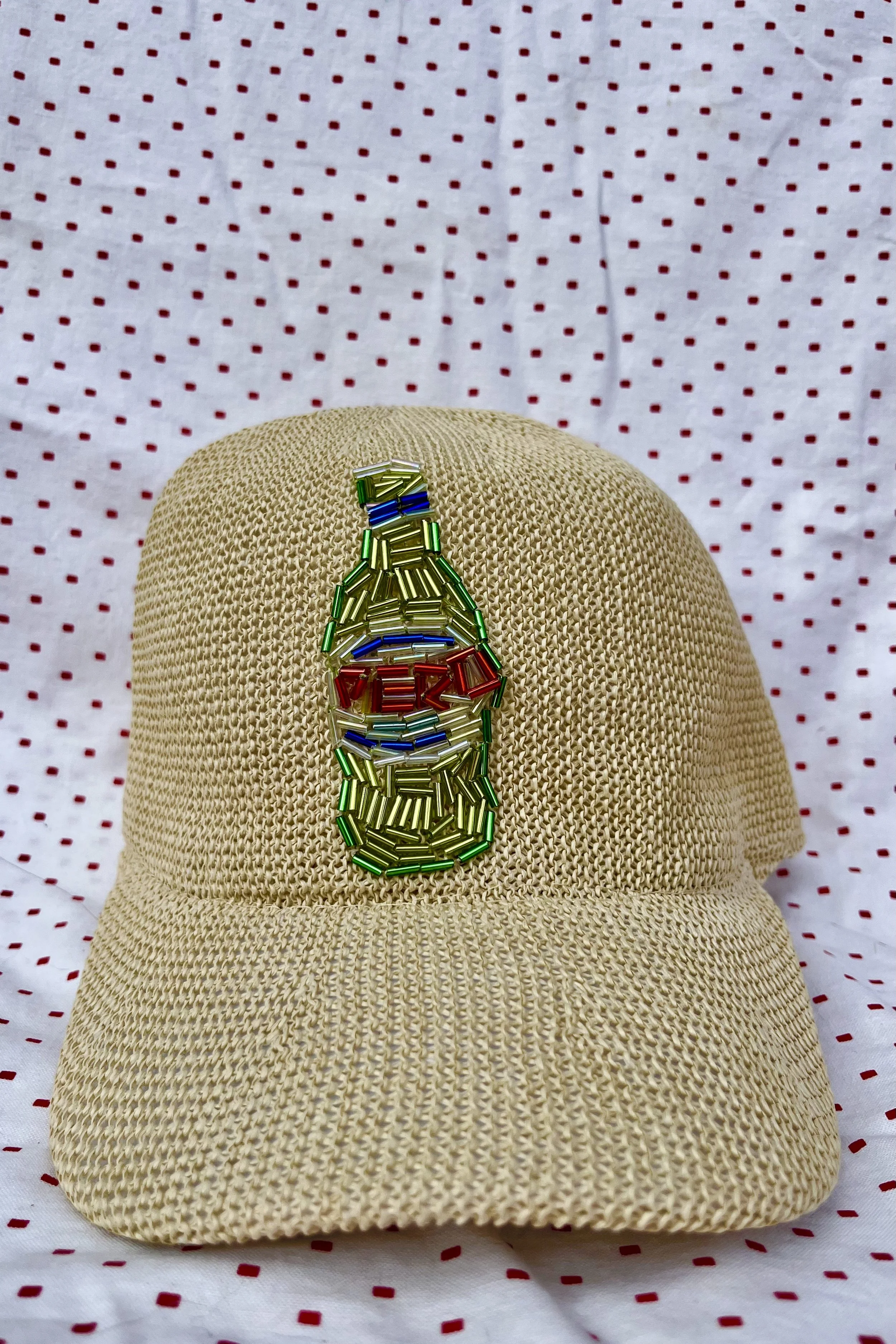 Peroni Beaded Raffia Dad Hat