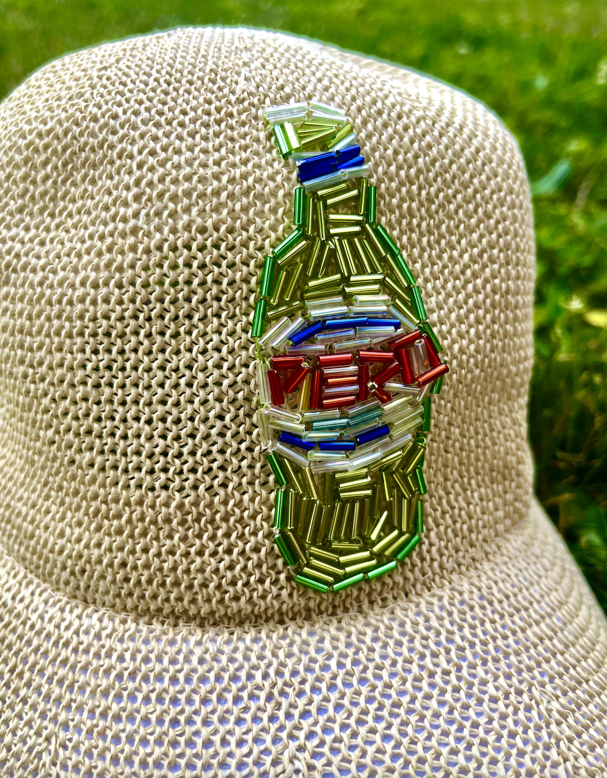 Peroni Beaded Raffia Dad Hat