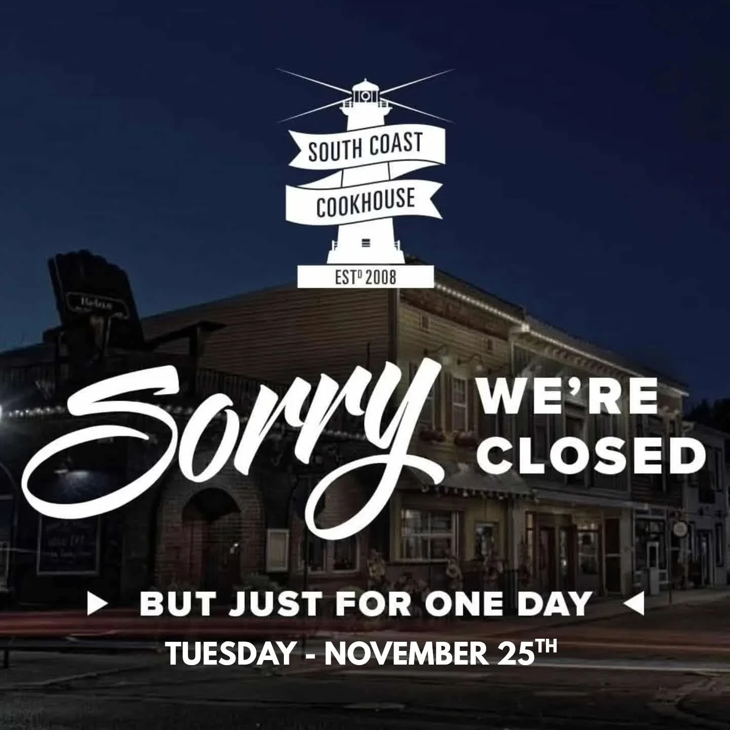 Tomorrow, Tuesday November 25th, South Coast will be closed for the installation of a very exciting upgrade to our bar! 

Any guesses to what it might be? 🍺