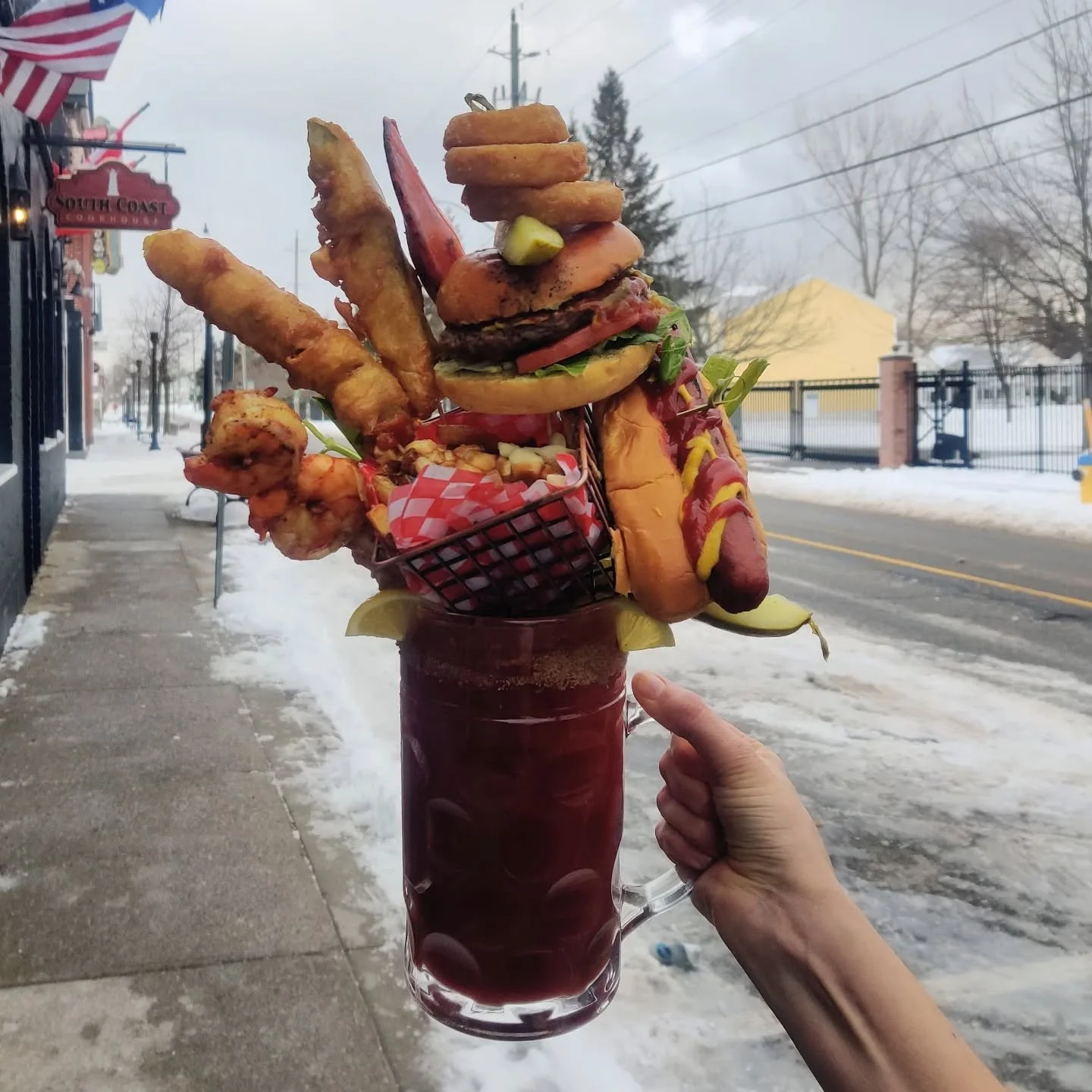 Tomorrow marks the first Sunday Funday of 2026 - and here at SCC we figured we should mark the occasion with the biggest Funday Caesar yet. Say hello to the Go Big or Go Home 2.0 - One litre of South Coast Caesar topped with a cheeseburger, hotdog, d