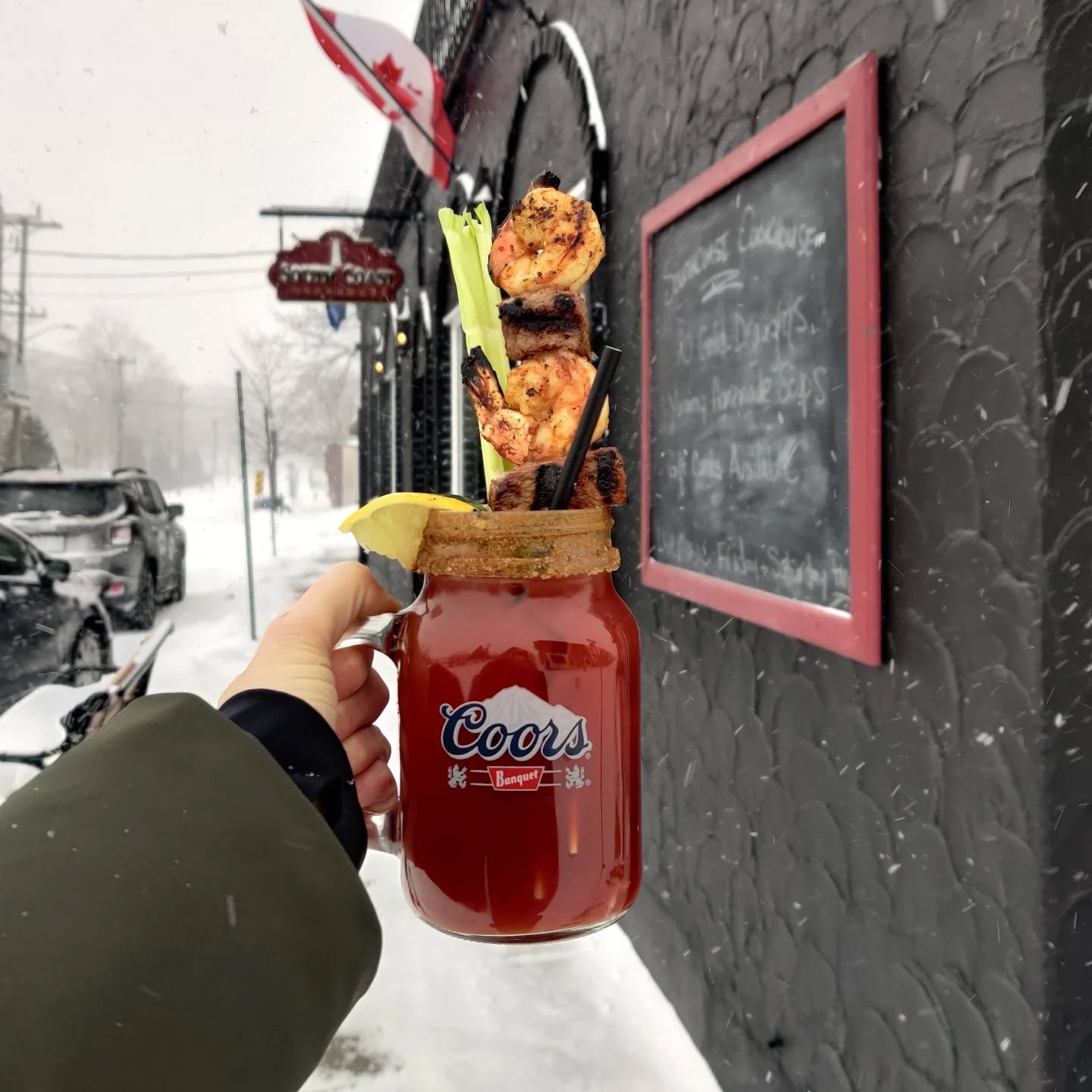WE ARE OPEN! And as we all know, it's the best day of the week in Crystal Beach - Sunday Funday! 

The weather called for a delish Sunday Funday Caesar, so we are bustin' out a fave! The Surf N' Turf Caesar is topped with bubba gump shrimp and steak 