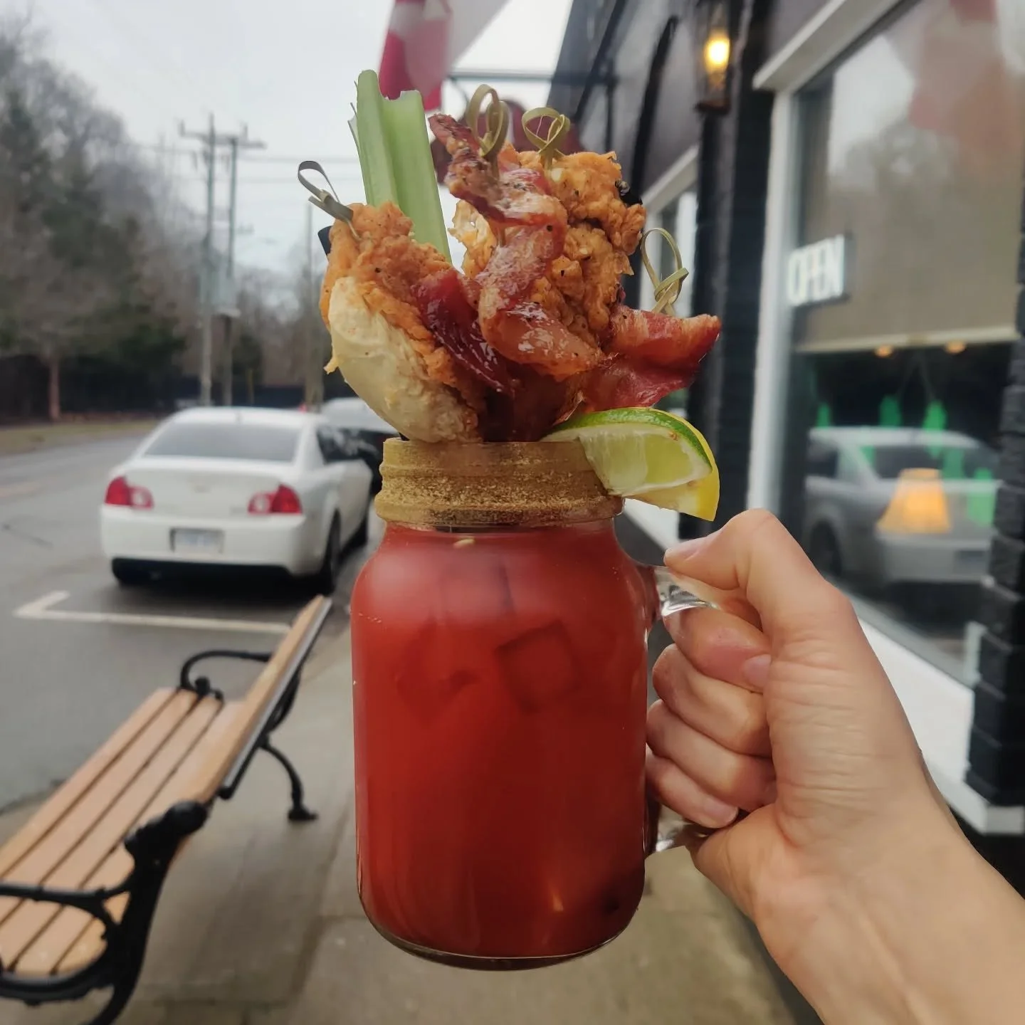 Wrap up your weekend with Sunday Funday at SCC! Bringing you the Sunday classics, chicken wings and caesars.

This week's Sunday Funday Caesar is the Million Dollar Caesar, topped with a million dollar bacon (candied bacon, yummm) and fried chicken! 