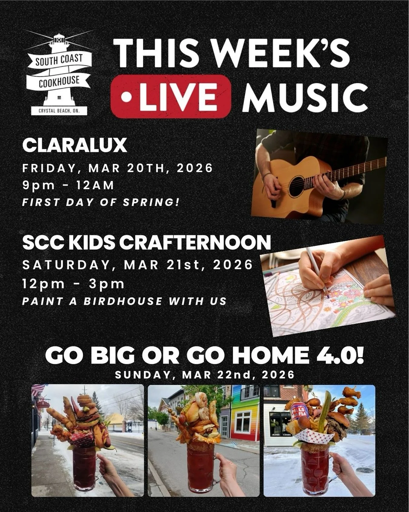 Spring starts here&hellip; and we&rsquo;re kicking it off the only way we know how 🌸👇

🎶 Friday (Mar 20)
Claralux live from 9PM&ndash;12AM to ring in the first day of Spring

🎨 Saturday (Mar 21)
Kids Crafternoon from 12PM&ndash;3PM
Paint a birdho