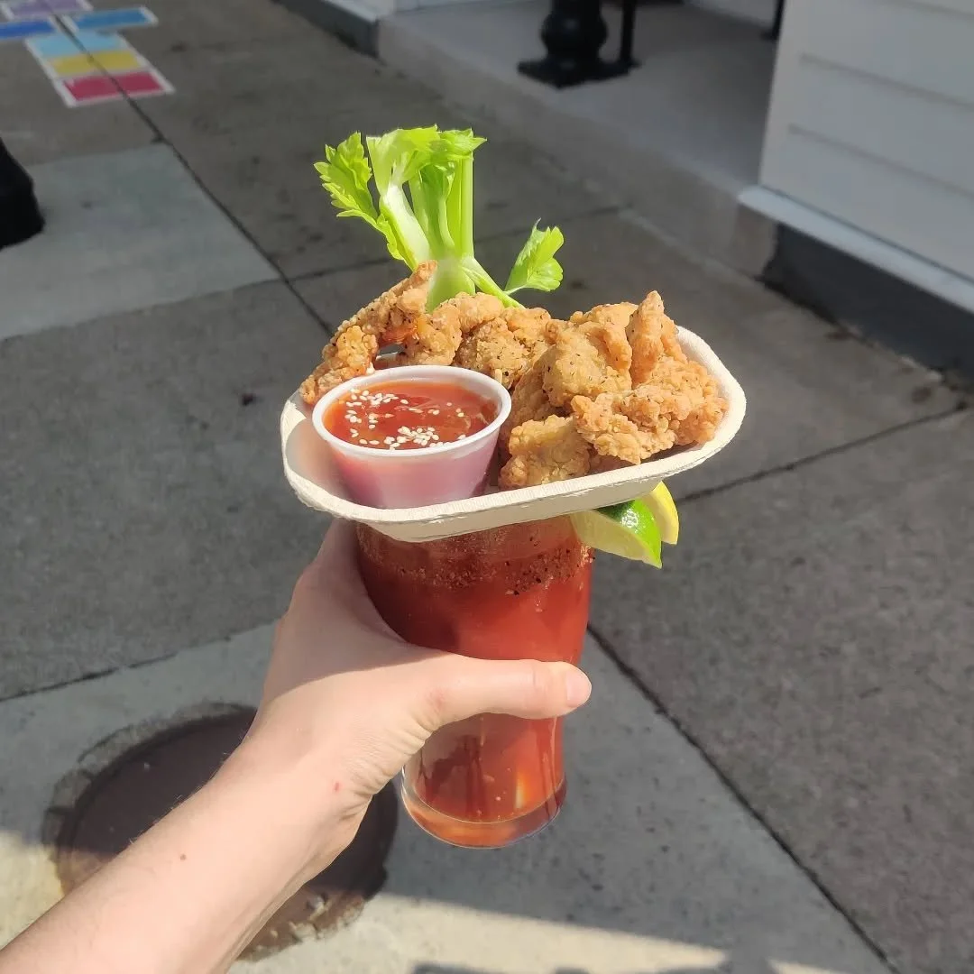 Happy Sunny Sunday Funday! 

Today's Sunday Funday Caesar is topped with a basket of crispy pork bites, tossed in salt and pep and served with a side of sweet and sour for dippin'! The perfect pre-lunch snack. 

Big shout out to everyone that came ou