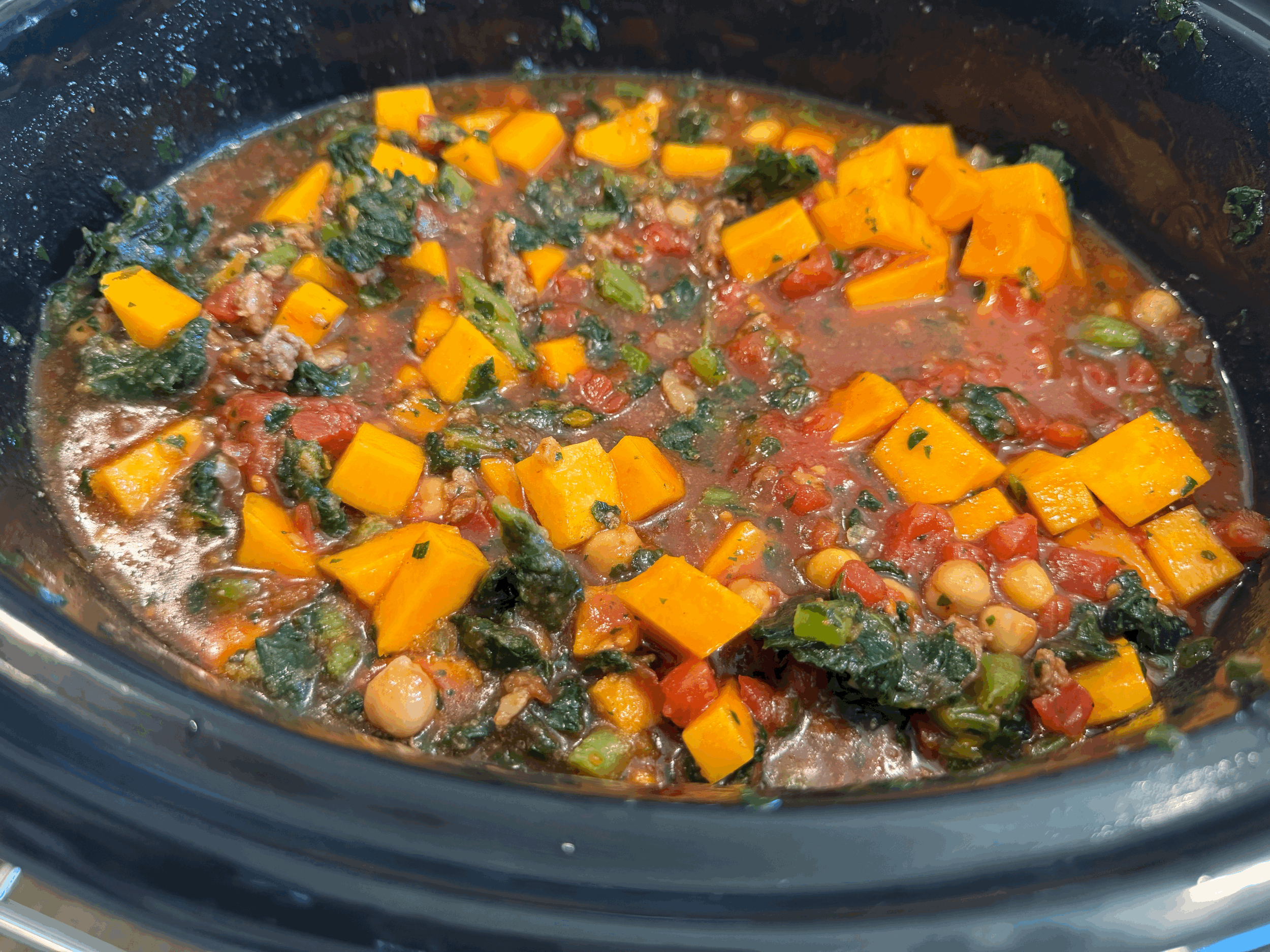 Moroccan Ground Lamb Chili with Sweet Potatoes