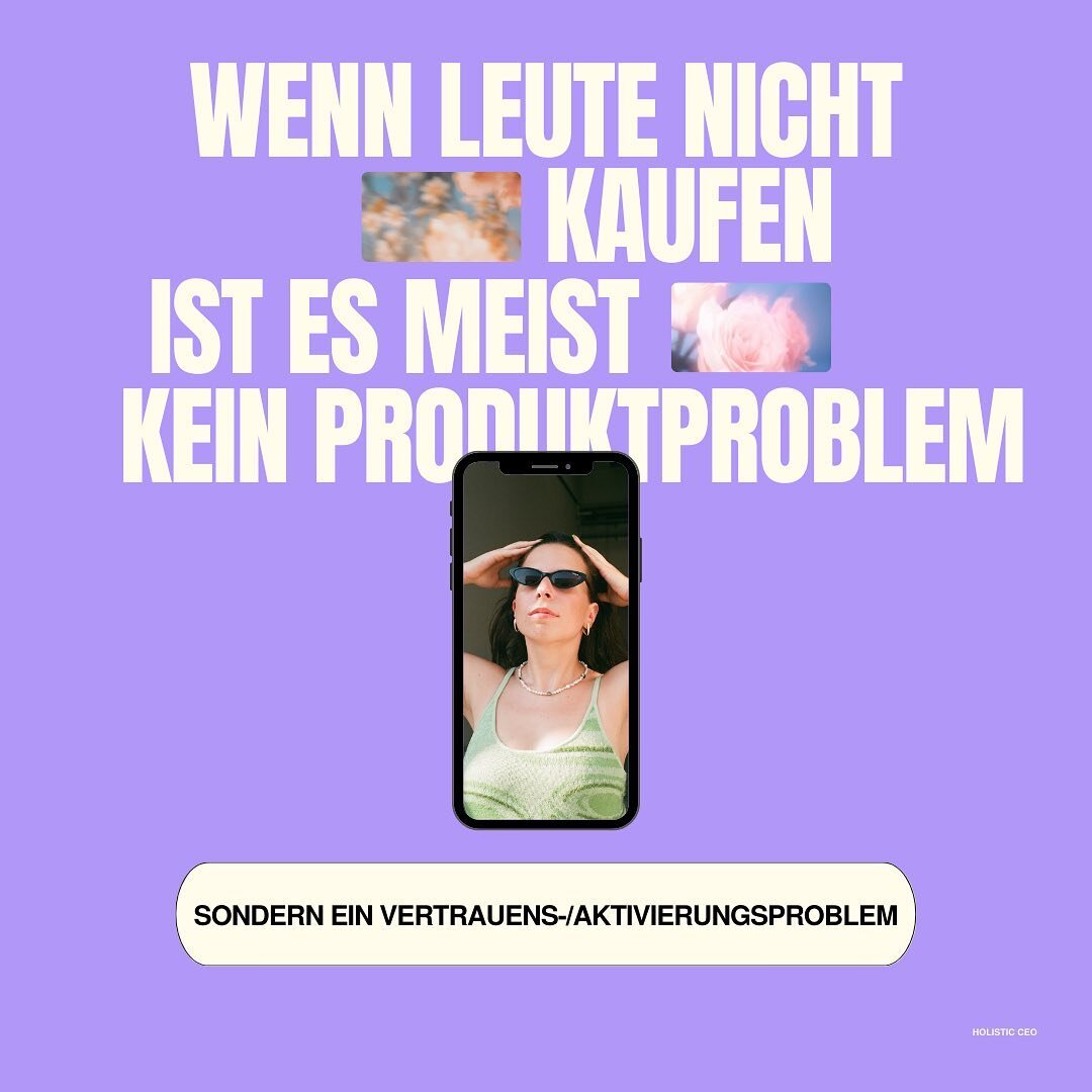 📣 Wenn Leute nicht kaufen, ist es oft kein Produktproblem sondern ein Vertrauens-/Aktivierungsproblem

🤝 WIE du Vertrauen bei deiner Audience aufbaust?

- 🖼 Karussell Posts mit echtem Mehrwert
- 📱 Gratis Trainings / IG Lives
- 📺 TikTok/Reels/Vid