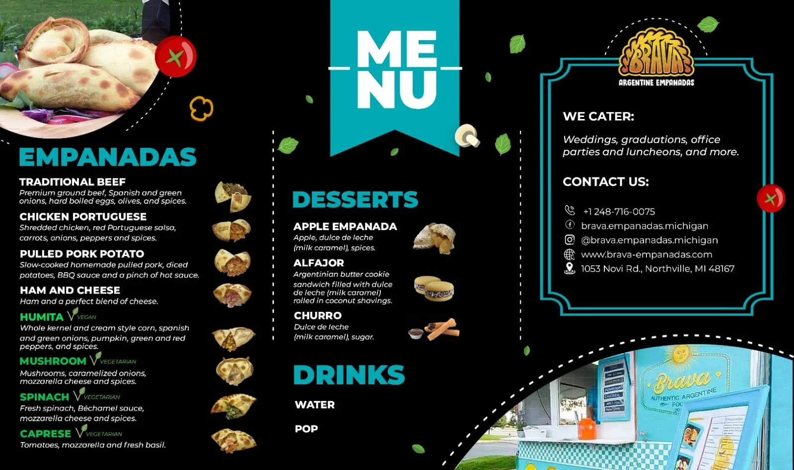 Brava Empanadas Menu — Saline Food Truck Festival