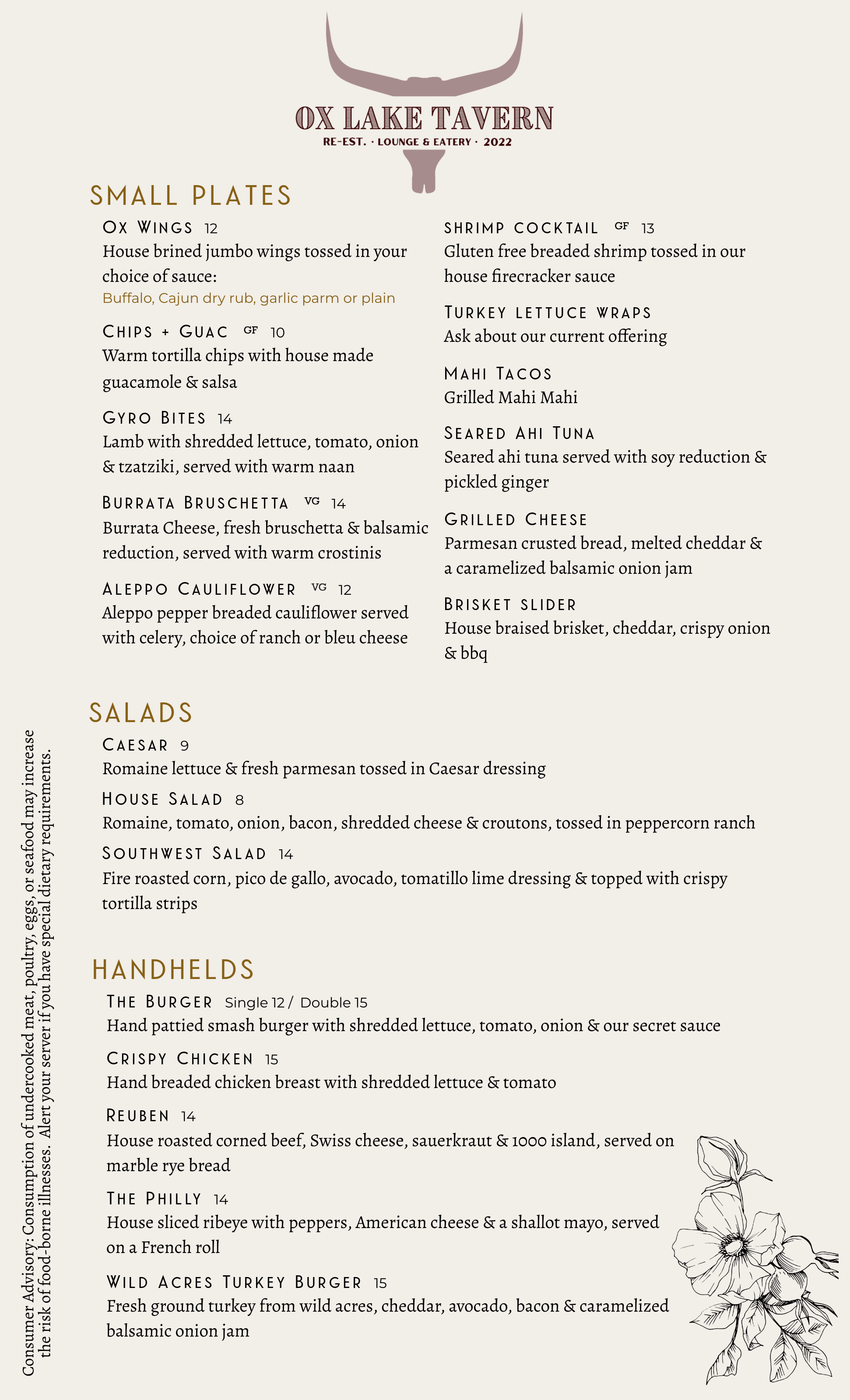Eat — Ox Lake Tavern - Lounge & Eatery