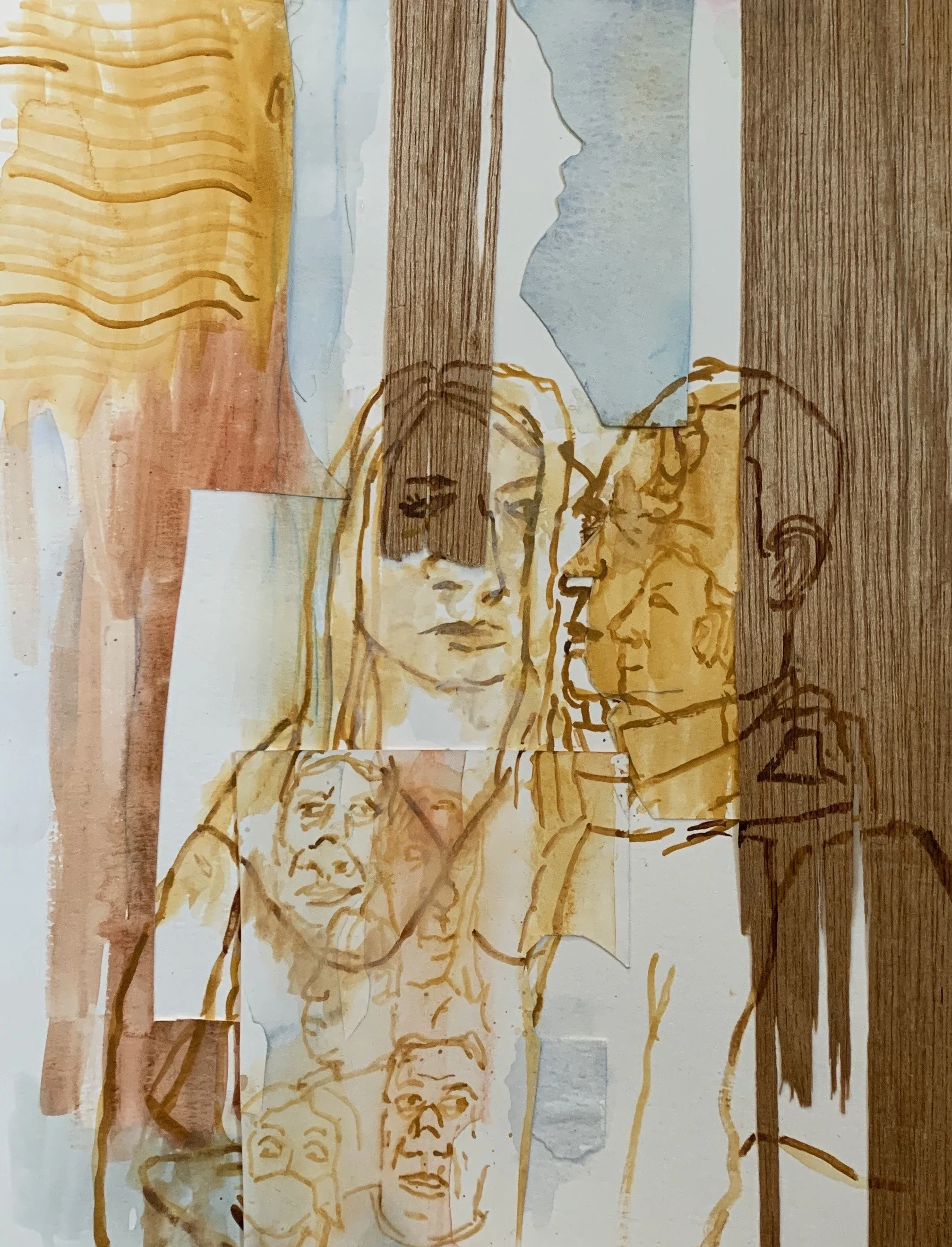 "Depends on Who Shows Up." 2020. Mixed Media. 10 x 12."