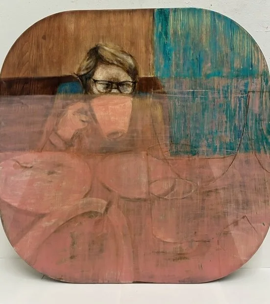 Untitled. 2026. Oil on wood tabletop.