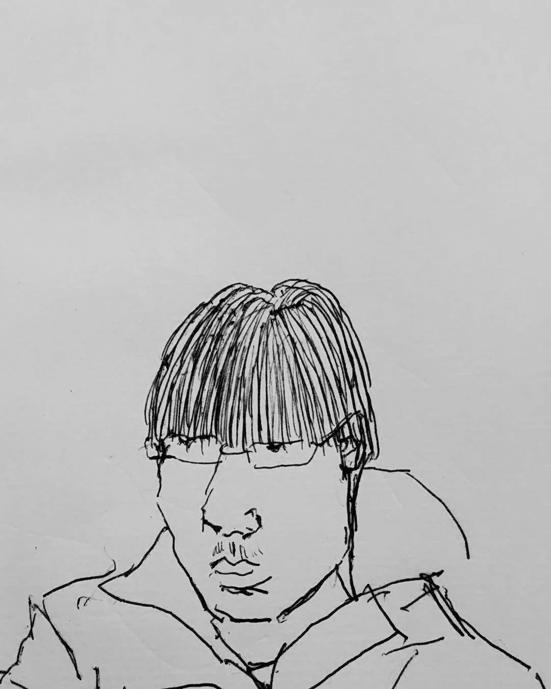 "Wouldn't Hurt a Flea." 2016. Ink and Paper. 3 x 3."